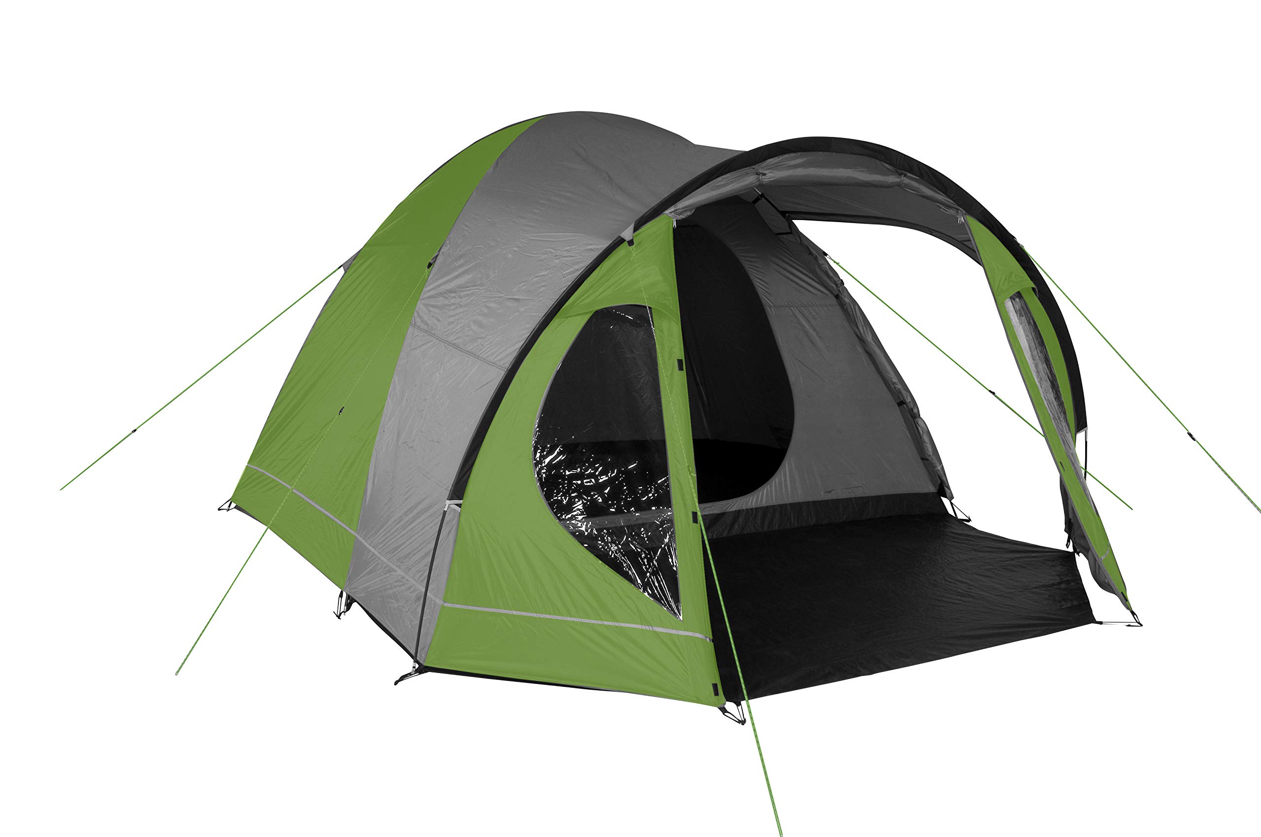 Portal Outdoor s Unisex Delta Dome Tent & Carry Bag, Sleeps Up to 4 People, Waterproof with Separate Bedroom, Green, 4 Person Sports & Outdoors