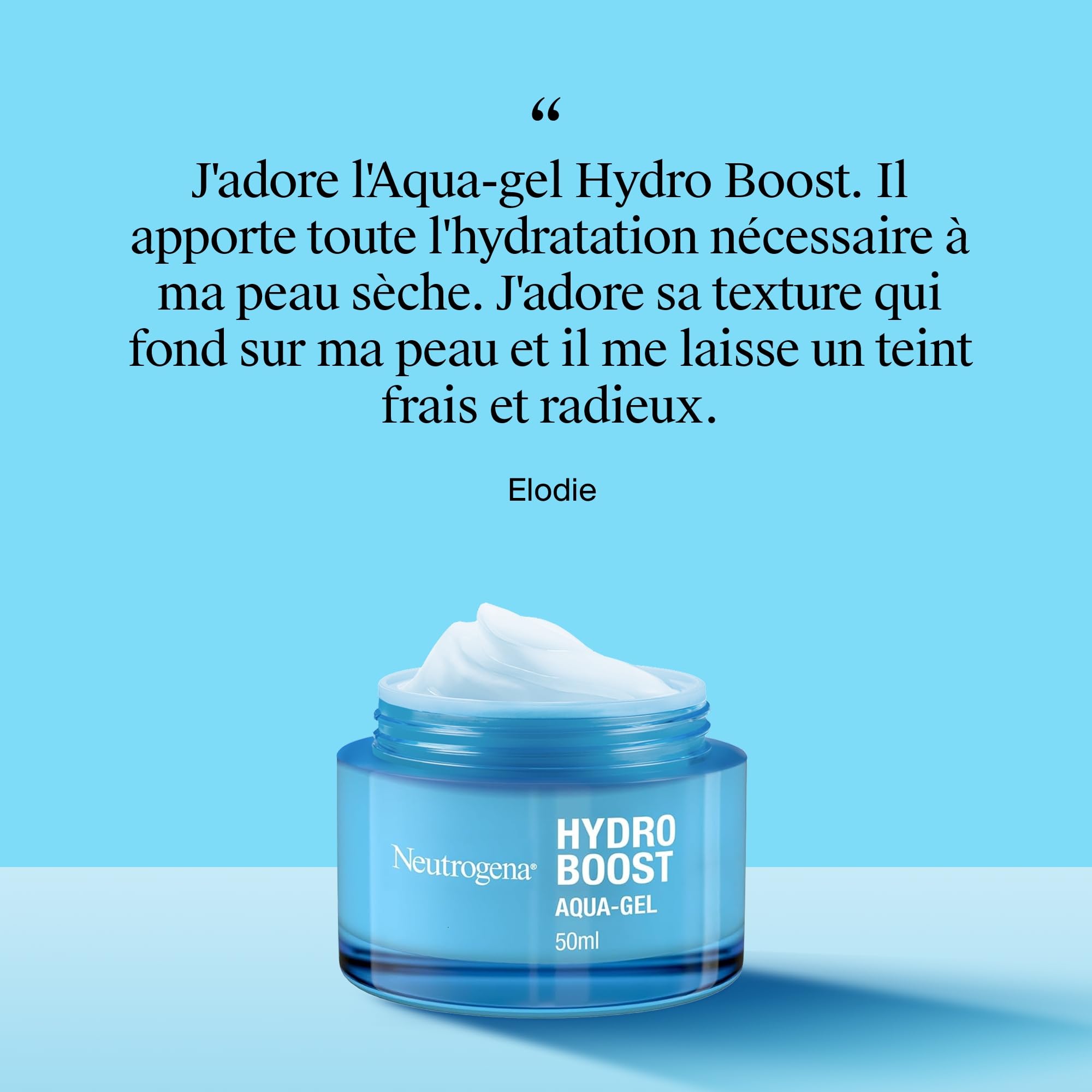Neutrogena – Aqua-Gel Hydro Boost (pot de 50 ml) – Crème hydratante pour tous types de peaux à l'acide hyaluronique – Gel hydratant pour un teint frais et éclatant