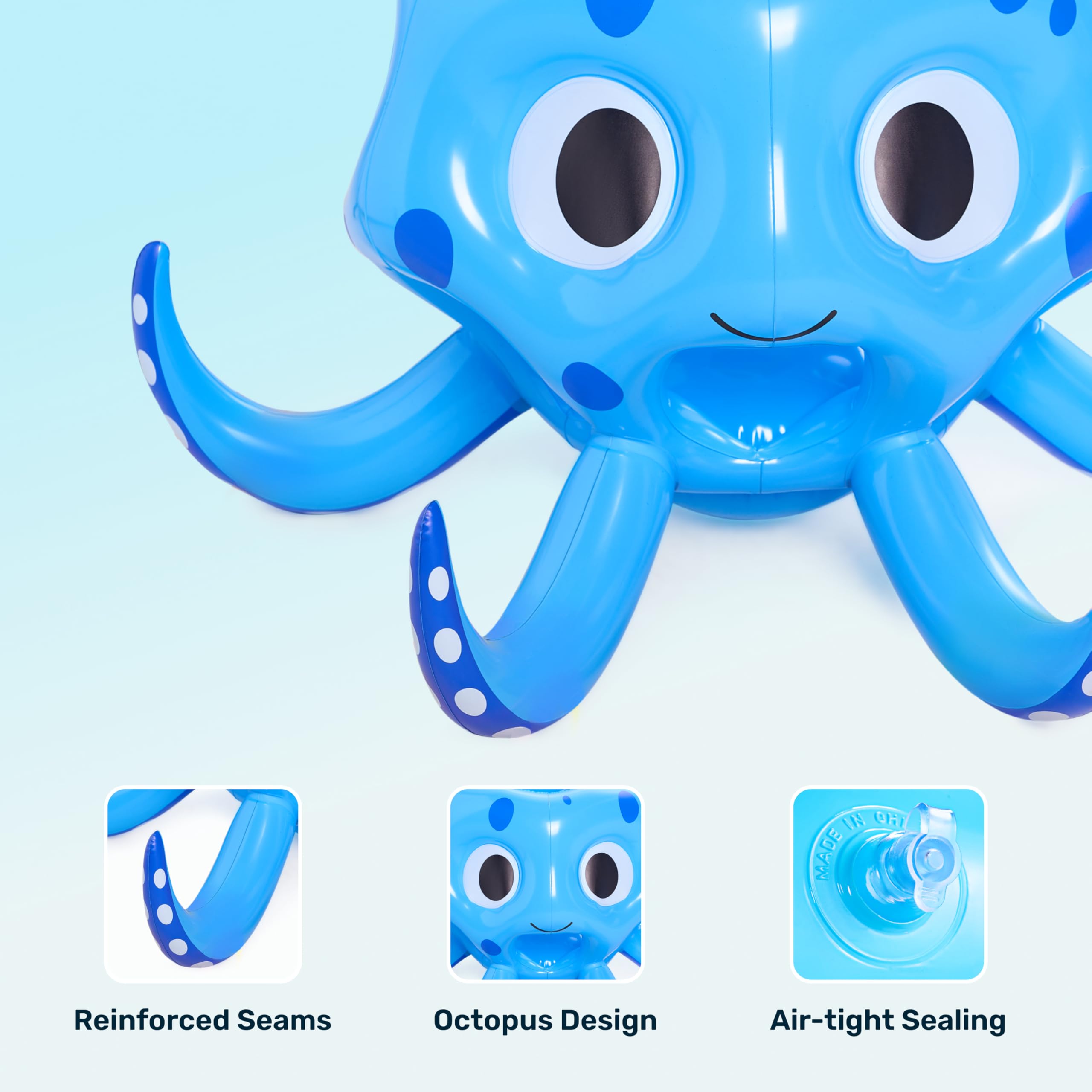 Sloosh Aufblasbare Octopus Pool Spielzeug, 2-in-1 aufblasbare Schwimmer Wasser Spiel, Basketball Hoop Ring Toss Outdoor Schwimmen Spielen, Toss Spiel schwimmende Schwimmbad Spiele für Kinder