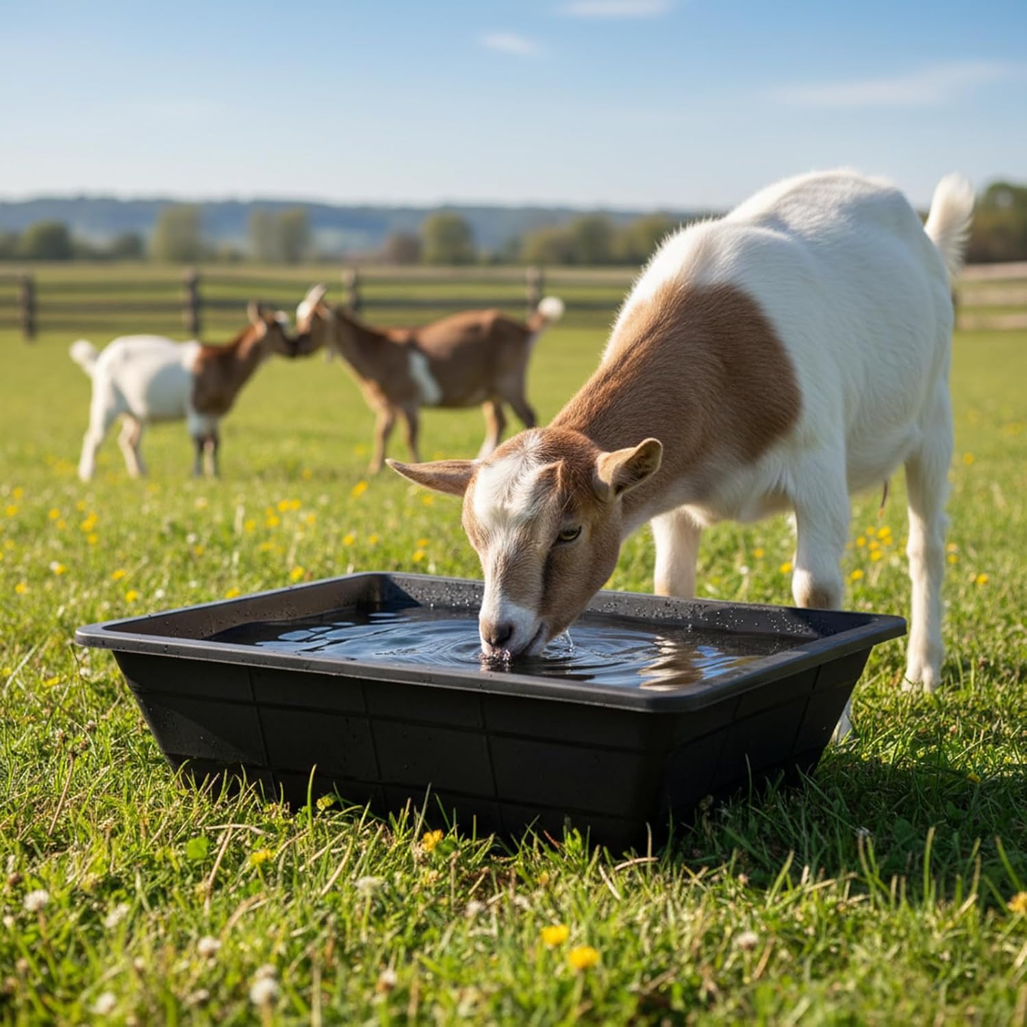 4 Pcs Rubber Feeder Pan,3 Gallon Horse Feed Bucket Utility Feed Bucket,Large Utility Heavy Duty Horse Trough Feeder for Pig Goat Chicken Dogs Farm Small Animal