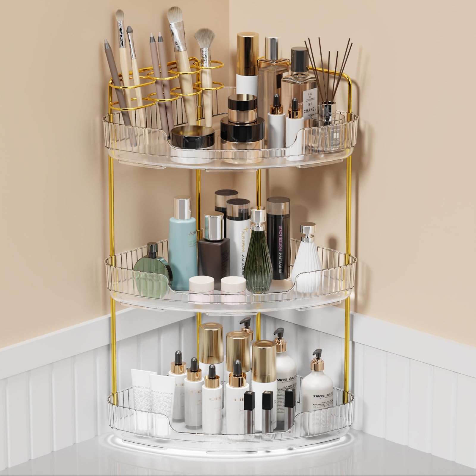 Okydoky Organizer da bagno a 3 ripiani, per profumi e trucchi