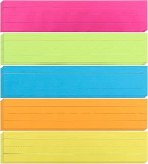100Pcs Colored Sentence Strips for Teachers And students,Lined Sentence Strips for Classroom And Homework5-Color Assortment, Classroom Display Resources 20 Pcs of Each Color.