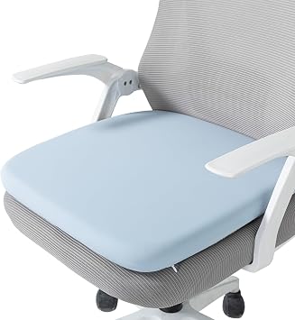 SheRest Office Chair Cushion with Straps, Memory Foam Seat Cushion with Removable Cover, Suitable for Office Chairs, Car Seats, and Airplane Seats, Blue, X-Large