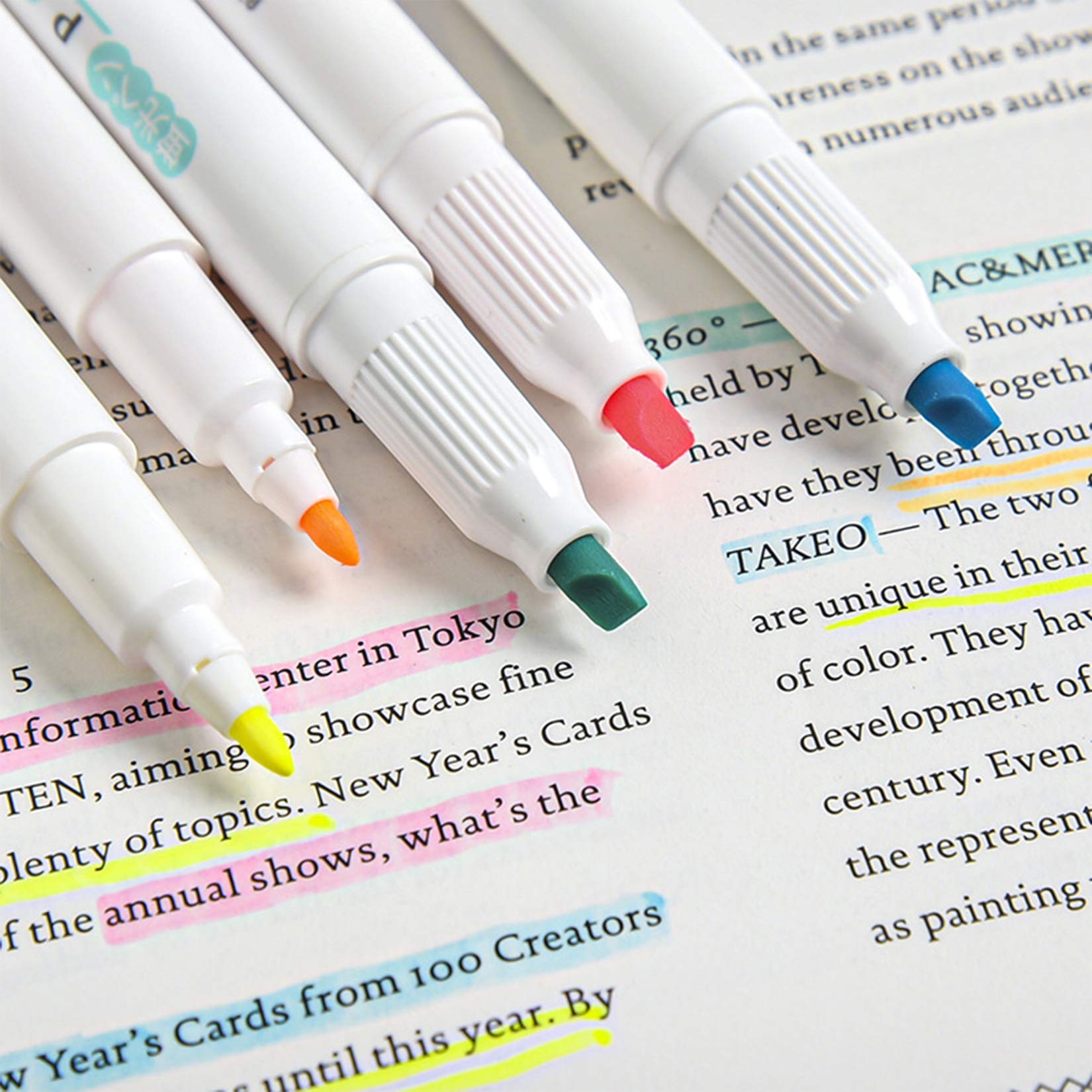 Highlighter Double Ended Mild color Highlighter Fluorescent Marker pen