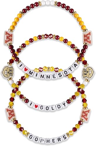 Miniatura 61 de FOCO NCAA unisex-adulto Paquete de 3 Pulseras de la Amistad con Cuentas con Logotipo de Equipo Universitario de la NCAA Oficialmente Licenciadas