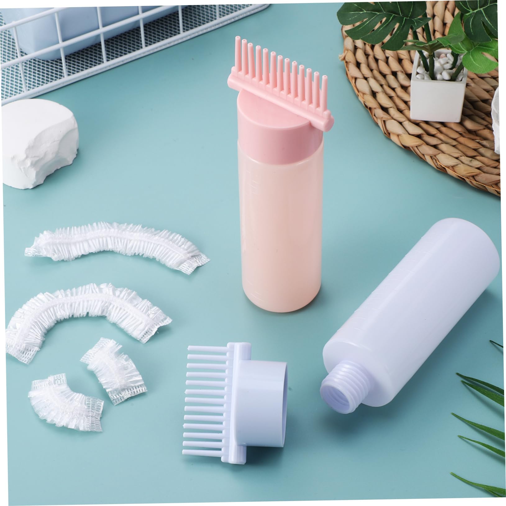 Baluue Hair Root Comb Applicators Oil Applicator Bottle Ear Protectors Comfortable to Hold Dye Applicator for Occasions