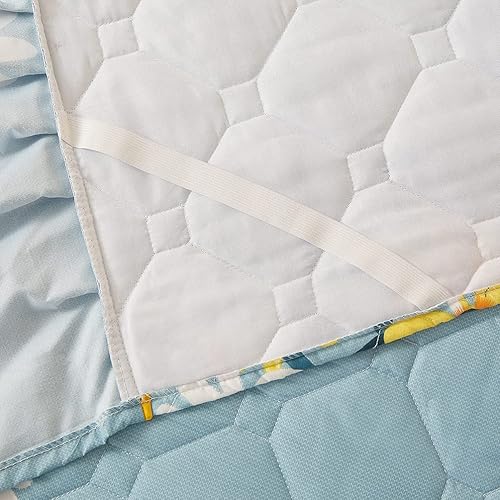 Miniatura 6 de Juego de falda de cama con volantes de 3 piezas, 3 piezas, cobertura lateral de 15.7 pulgadas, suave y cálida (margarita, 59.1 x 78.7 in para cama