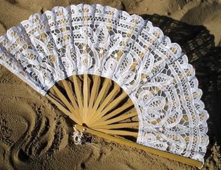 Battenburg White Lace Fan - Buy now