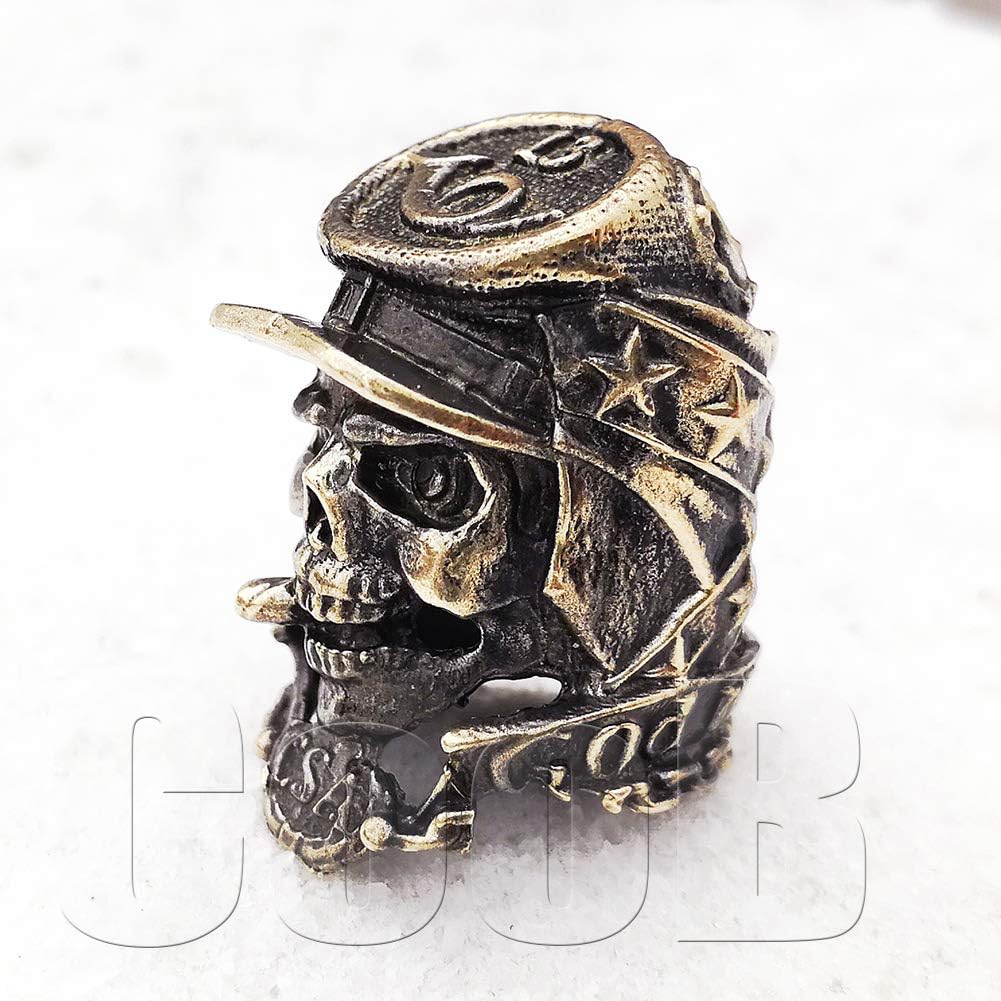 СooB EDC Paracord Bead, Knife Lanyard Bead, Pendant Confederate Skull. Metal Hand-Casted Paracord Beads for Paracord Knives Lanyards 1Pcs/Lot