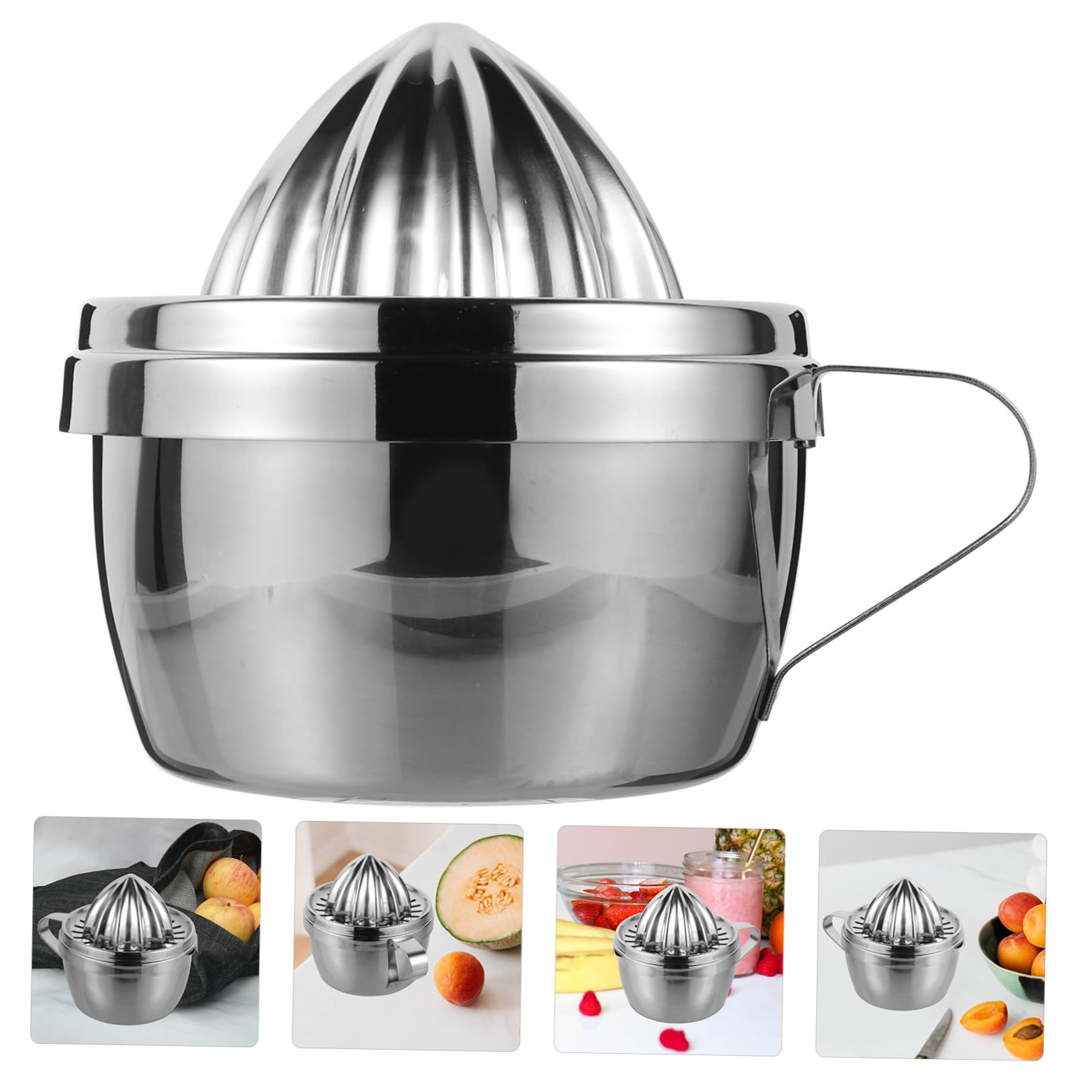 Exprimidor Manual de Limón y Cítricos de Acero Inoxidable Portátil y Fácil de Usar para Hogar Zumos Frescos de Naranja Pomelo y Práctico y Compacto