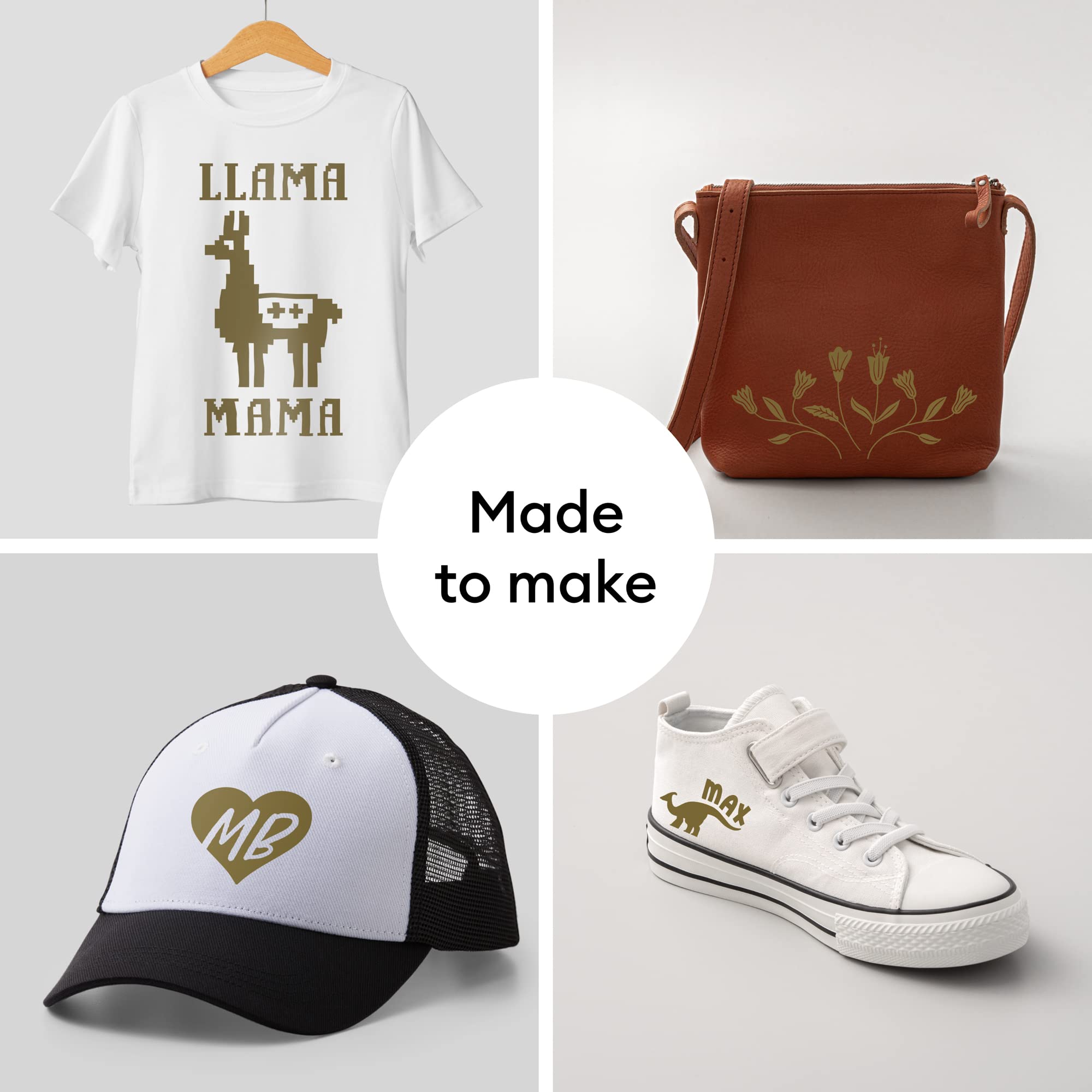 Cricut Vinilo Termotransferible | Oro | 3,6m (12ft) | Rotolo di vinile a trasferimento termico | Da utilizzare con tutte le macchine da taglio Cricut