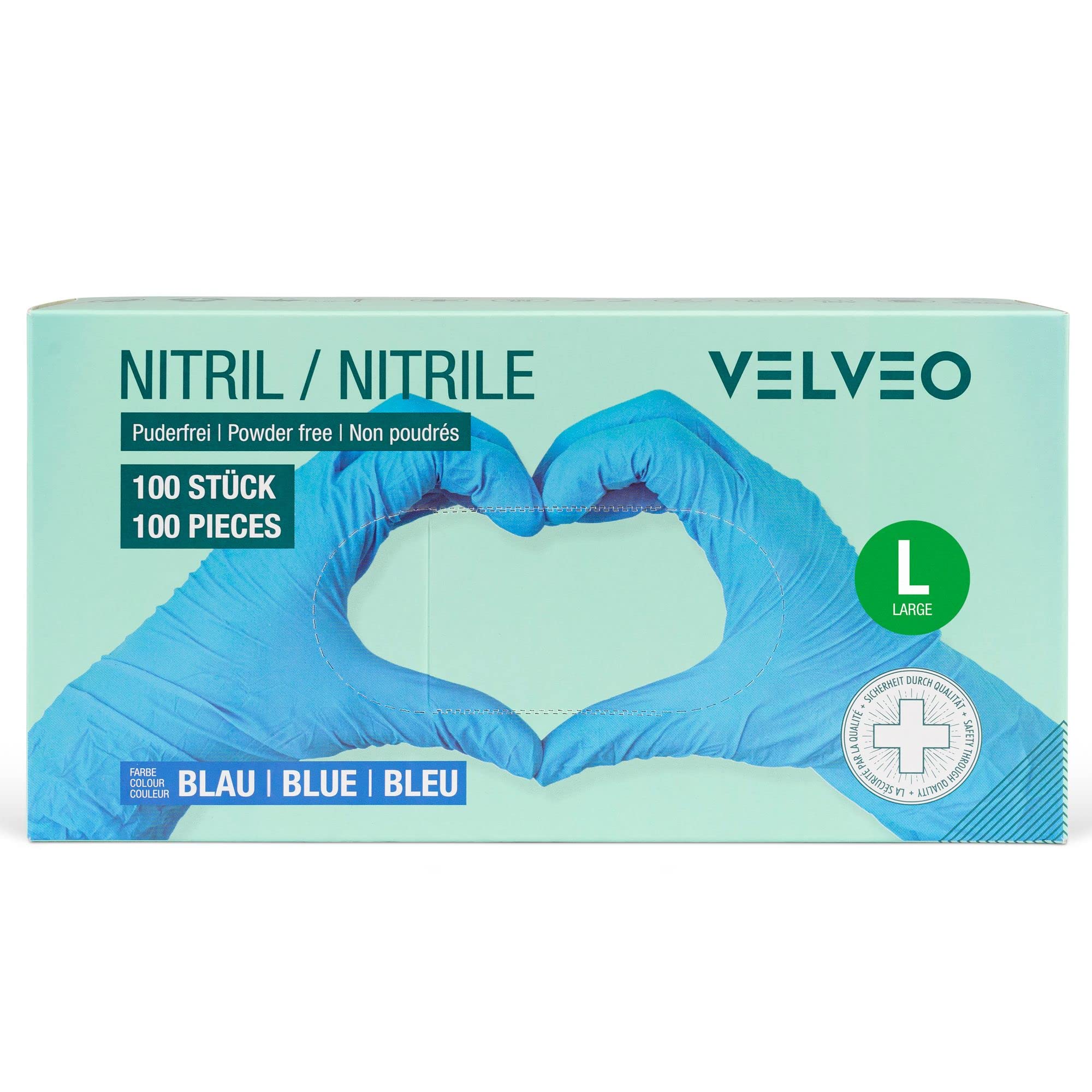 1.000 Stück Nitril Untersuchungshandschuhe blau, Größe wählbar: XS, S, M, L, XL, XXL Einweghandschuhe Einmalhandschuhe 10 Boxen á 100 Stück Größe L