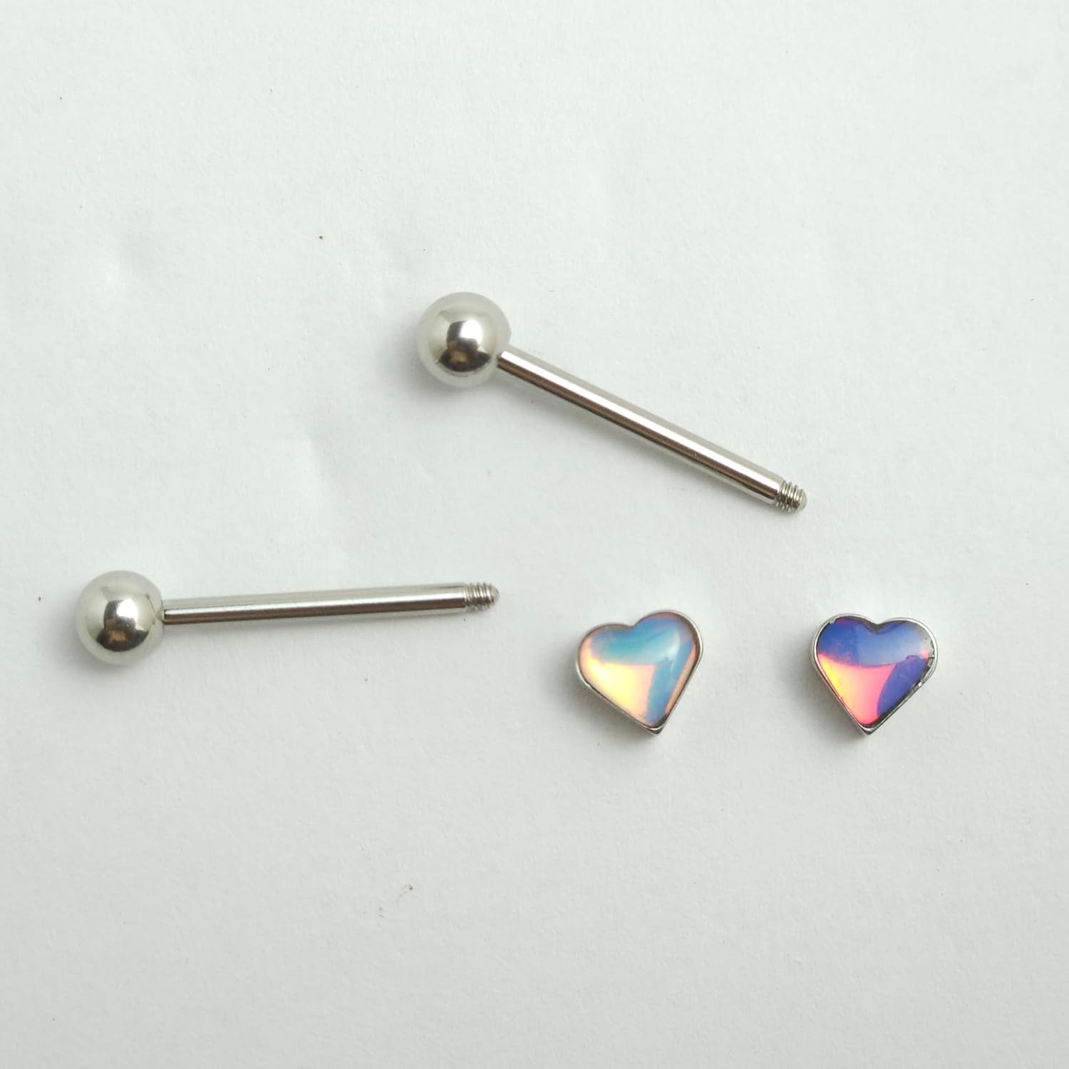 316L Surgical Steel Enamel Heart Tongue Ring for Women 14G Tongue Piercing Barbell Cute Colorful Tongue Piercing Jewelry - Image 5