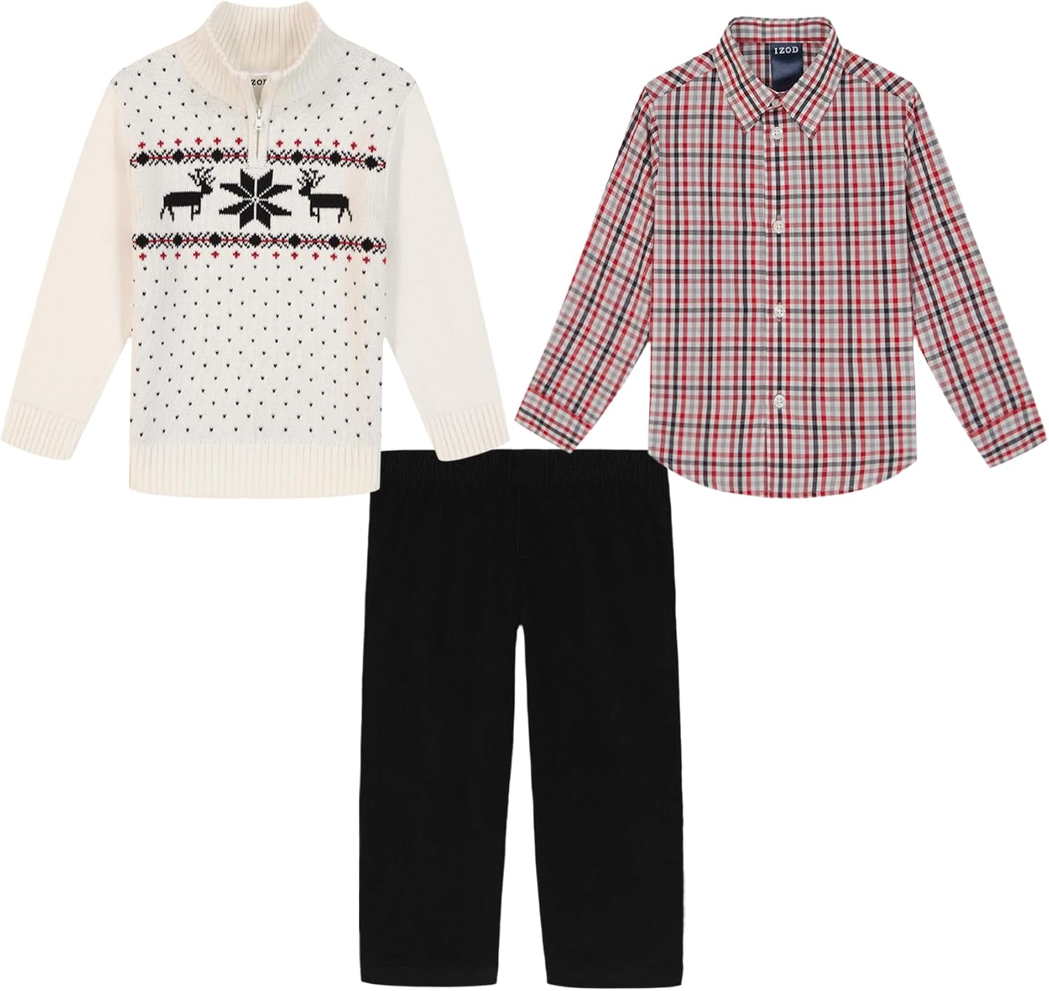 IZOD Boys' 3-piece Sweater, Dress Shirt, and Pants Set - Image 2