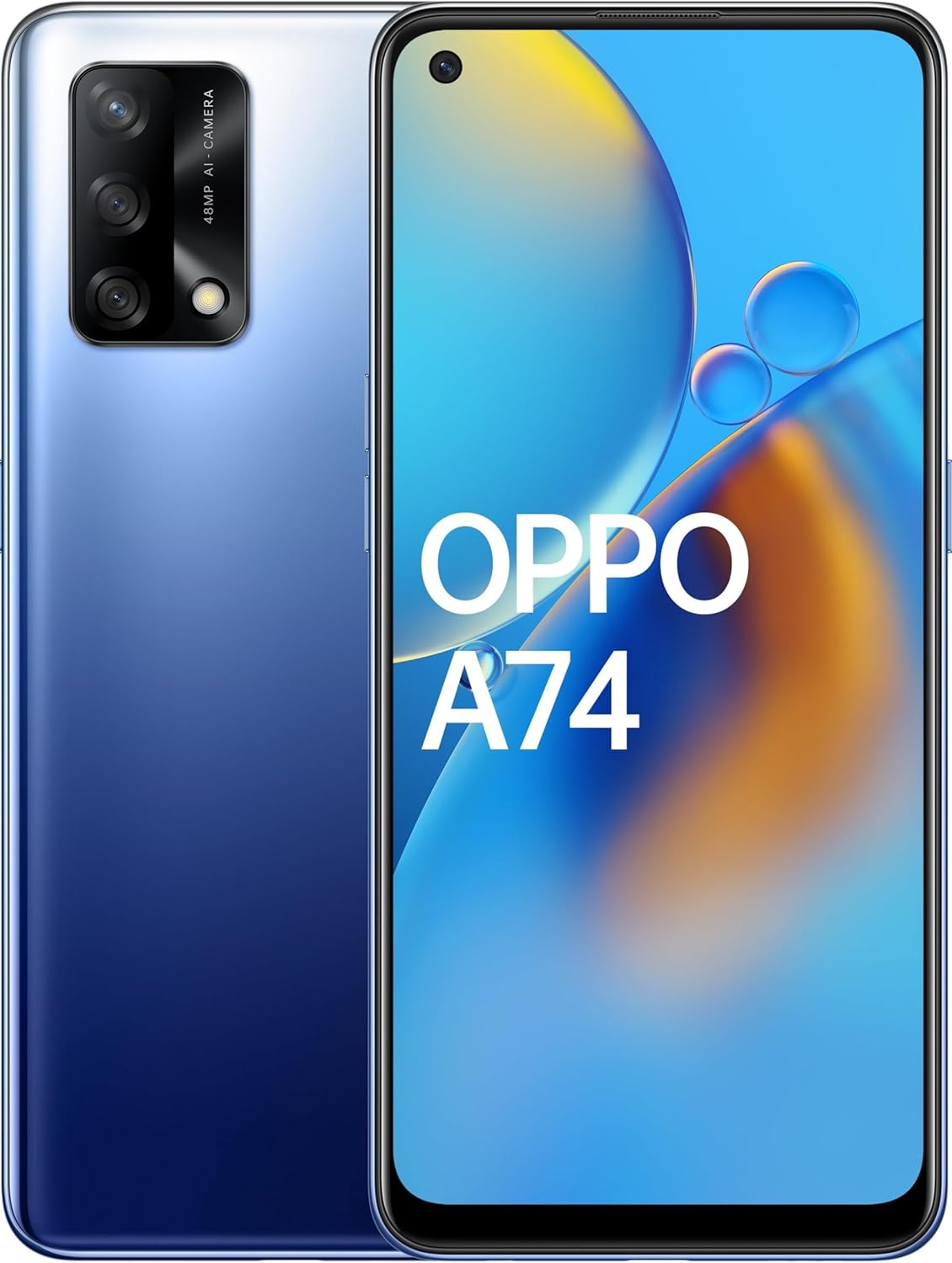 OPPO A74 Dual-SIM 128GB ROM + 4GB RAM (GSM Only | No CDMA) Factory Unlocked 4G/LTE Smartphone (Midnight Blue) - International Version