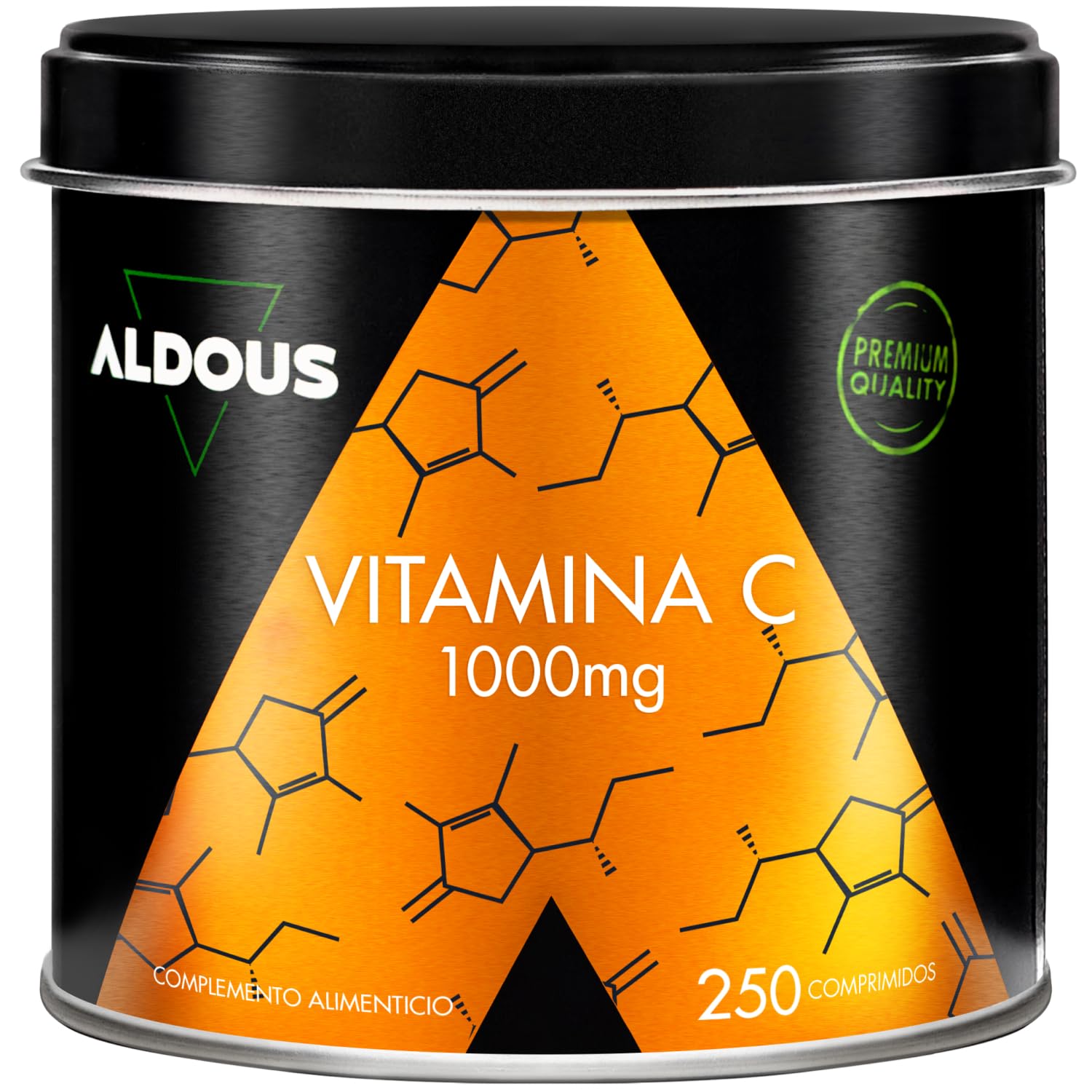 Vitamina C 1000 mg - Suministro para +8 meses - 1 tableta al día - Vitaminas para el Cansancio, Sistema Inmune y Defensas - 1000mg Vitaminas C - 250 Comprimidos - Vitamina pura - ALDOUS