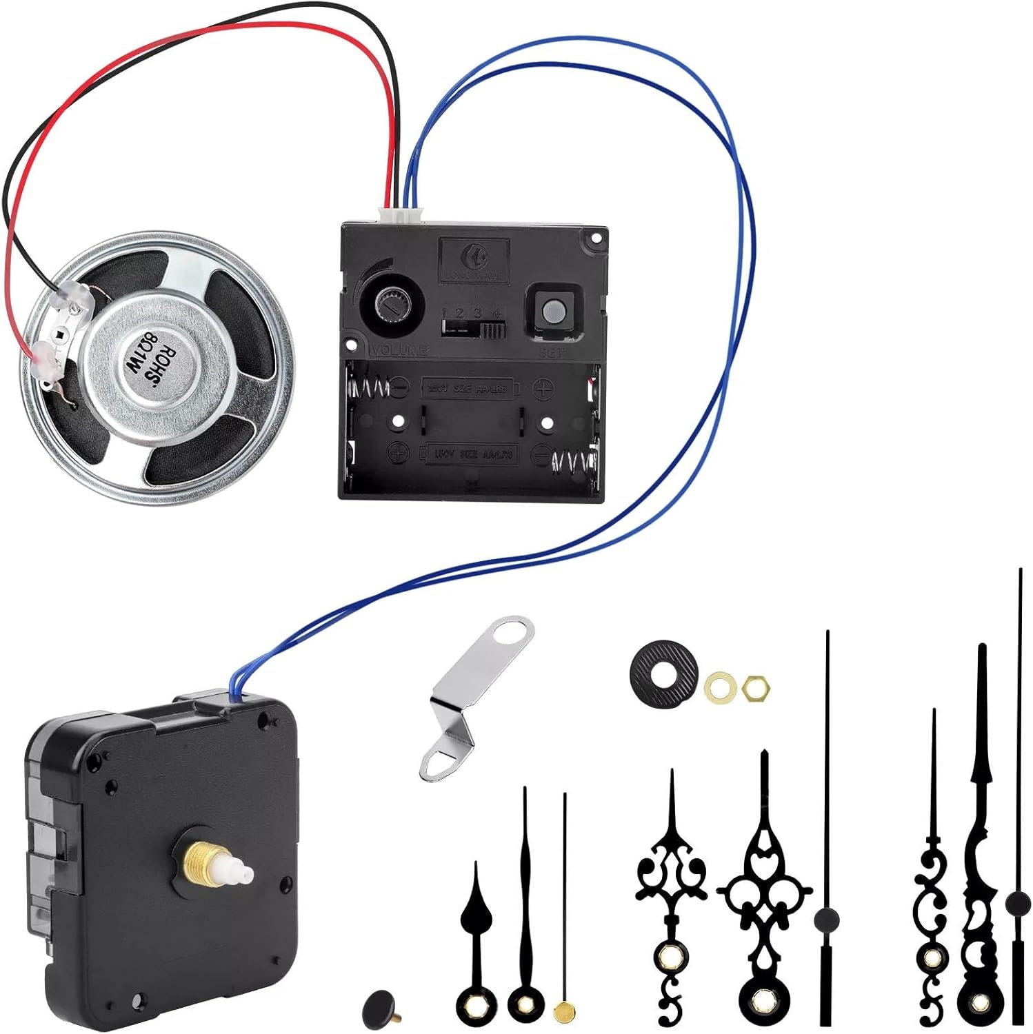 Quartz Wall Clock Movement Kit with Music Box Speaker - Clock Hands Accurate Timekeeping
