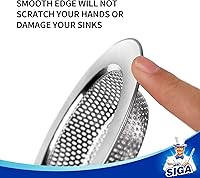 Vista 3 de MR.SIGA Kitchen Sink Strainer, Stainless Steel Sink Drain Strainer, Dishwasher Safe, Outer Diameter 4.4 inch/11.2cm, Inner Diameter 3 inch/7.6cm