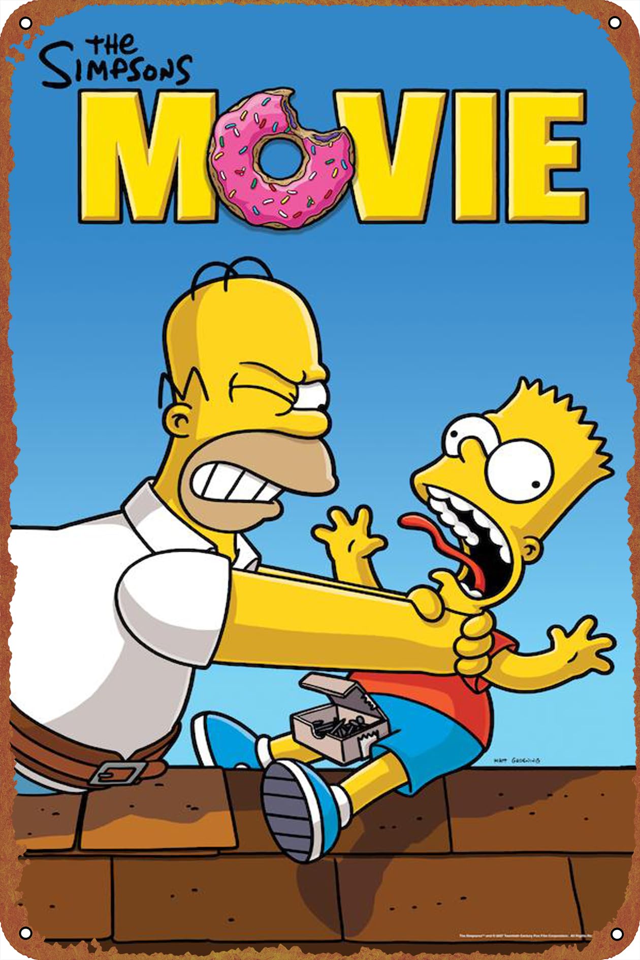 Amazon.com: The Simpsons Movie Movie Poster Vintage Look Tin Metal