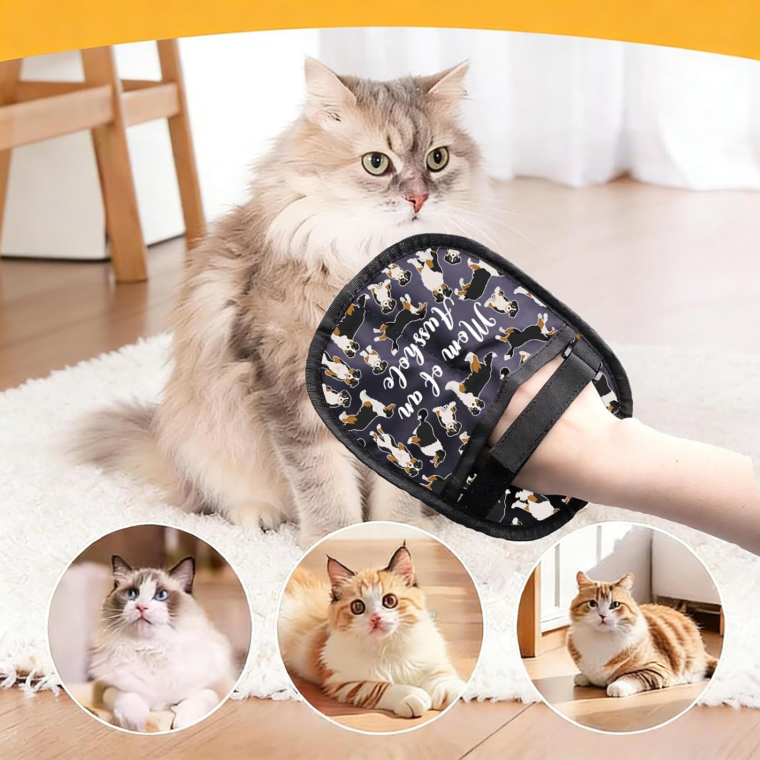 Zuo Bao Aussie Mom Hair Remover Glove Australian Shepherd Lover Mom of an Ausshole Grooming Glove for Dog Owner (Mom of an Ausshole)