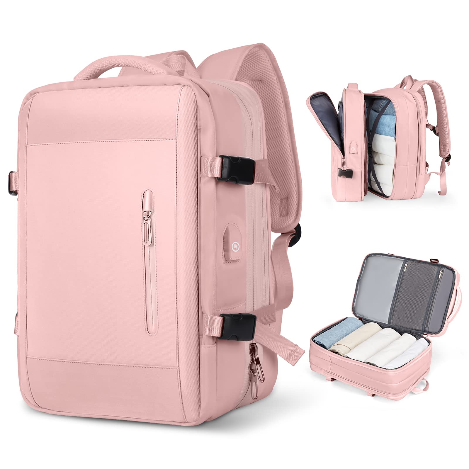 SZLX Borse da Cabina per Easyjet 45x36x20 Zaino da Viaggio aereo Bagaglio a Mano Ryanair 40x20x25 con porta USB zaino Impermeabile donna per Computer Casual Daypack