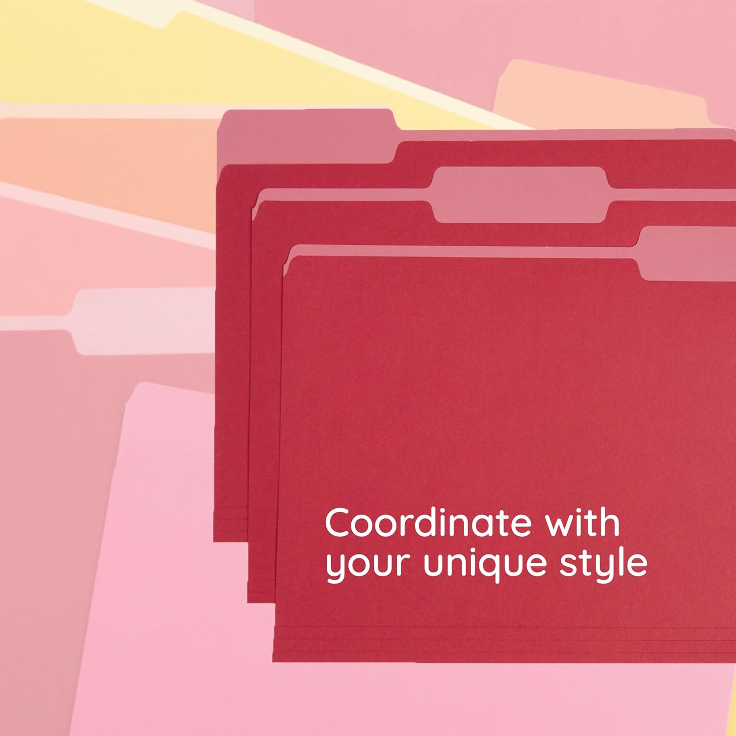 Blue Summit Supplies 100 File Folders, Letter Size, Two-Tone Red image 5