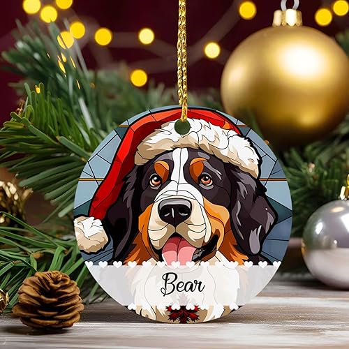 Miniatura 10 de Golden Retriever - Adorno de perro Golden Retriever de Navidad, adorno navideño de Golden Retriever para árbol de Navidad, adorno personalizado para