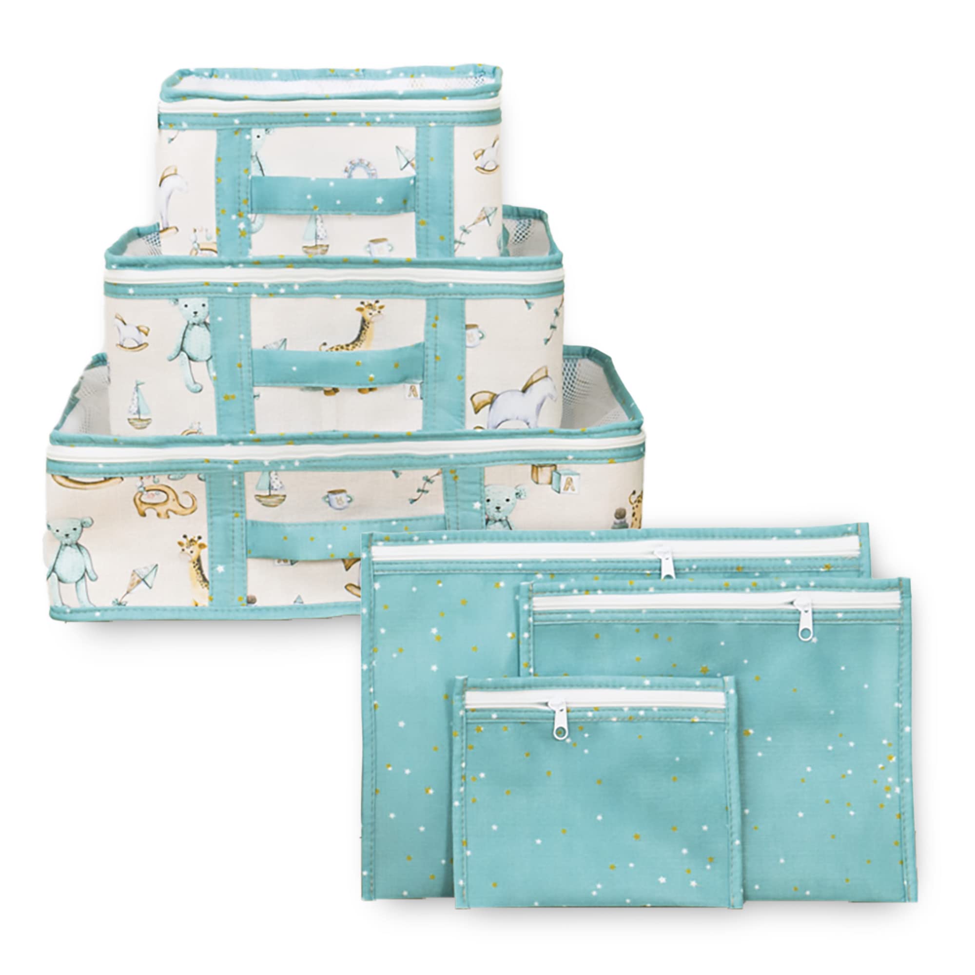 BABY SHOWER CHOCOLATEBaby Travel Bag Set of 6 - Cubes Set Storage Bag Waterproof Laundry Bag Traveling Accessories