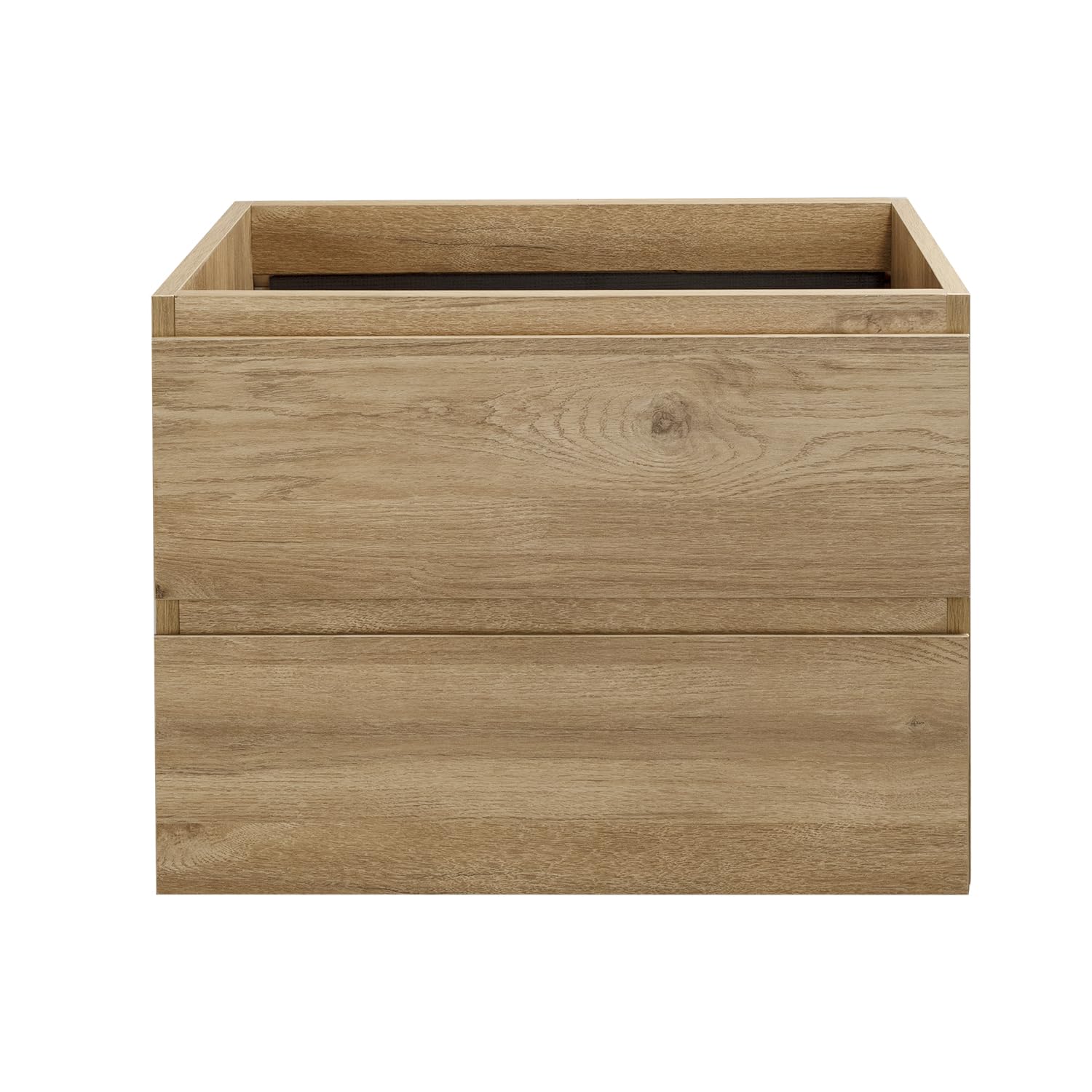 Chyanmoo Wall-Mounted Bathroom Vanity with 2 Soft-Close Drawers – Moisture-Resistant MDF, Space-Saving Design for Modern Bathrooms (Nature Without