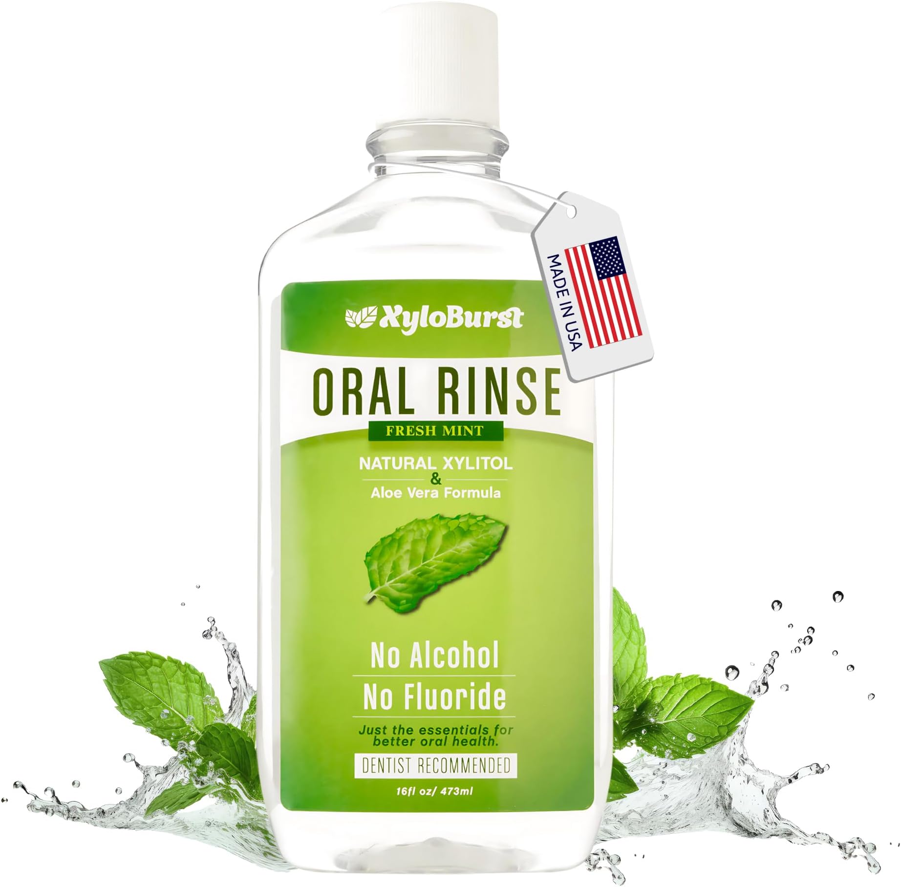 Oral Rinse Mouthwash - Natural Xylitol Mouthwash | Fluoride Free Mouth Wash | Alcohol Free Mouth Wash | Fresh Mint Mouth Rinse | SLS Free