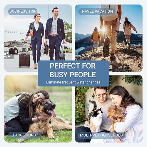 Miniatura 7 de Dispensador de agua para mascotas para perros grandes y múltiples mascotas, dispensador de tazón de agua para perros de 3 galones, alimentador de