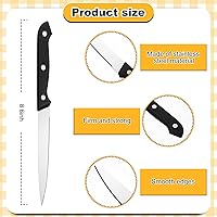 Vista 2 de Lasnten Juego de 50 cuchillos de carne de 8.67 pulgadas de borde fino de acero inoxidable no dentados, cuchillos rectos triples remachados