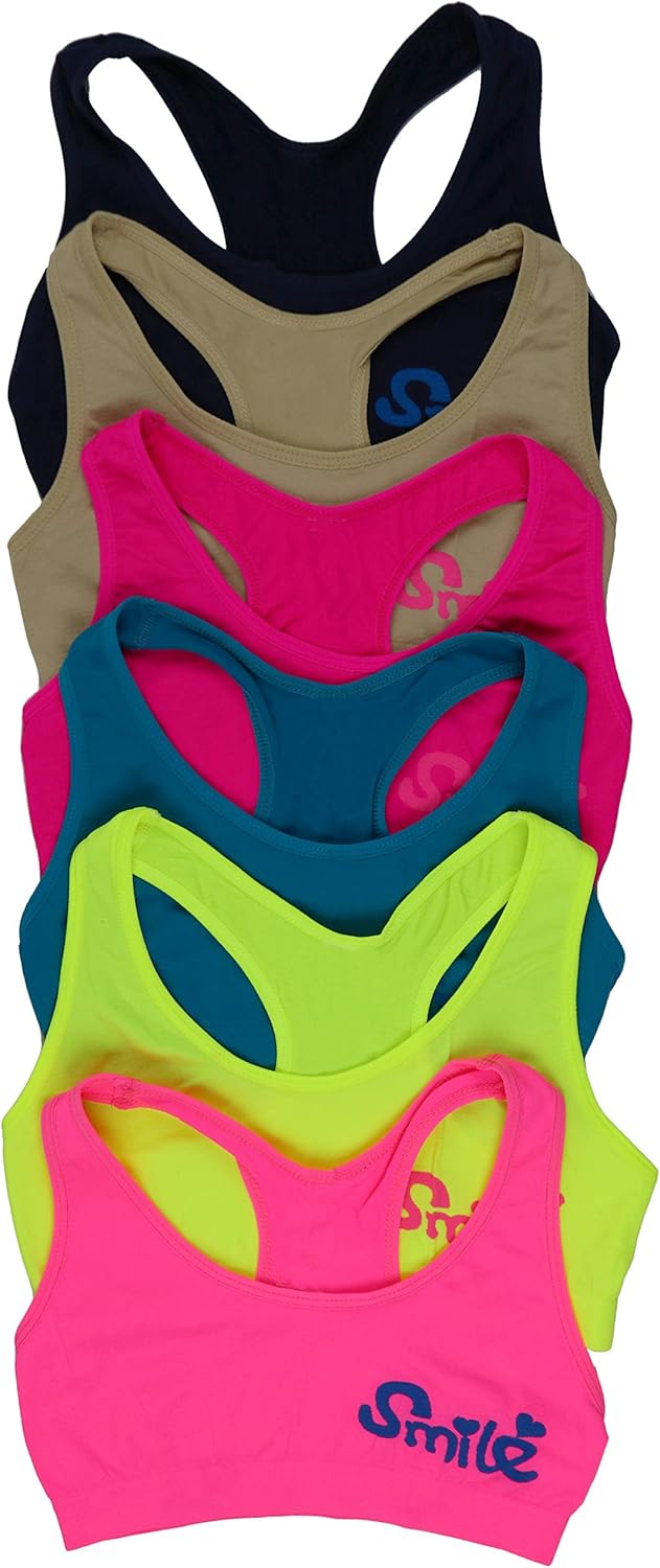 ToBeInStyle Girls' Pack of 6 Microfiber Training Bras or Layering Shorts Underwear
