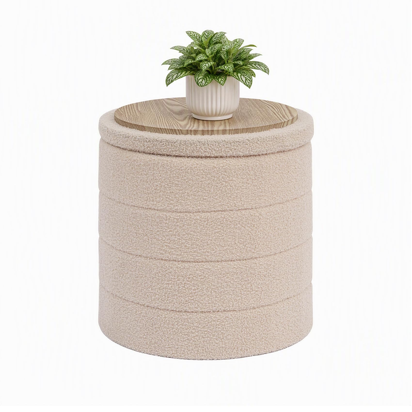 View 1 of **Stock Pic for Reference** B FSOBEIIALEO Round Storage Ottoman, Color Black