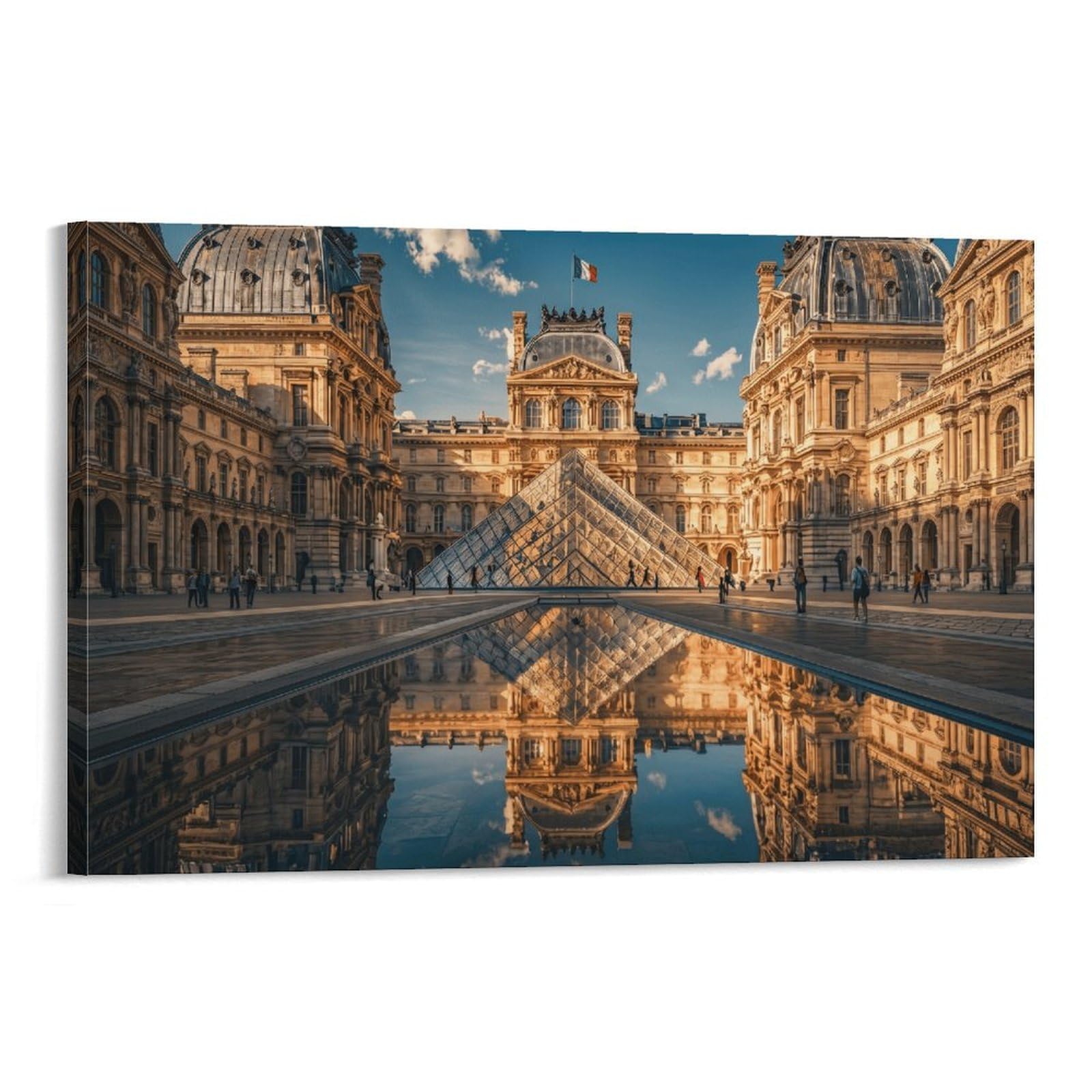 XPASHIQWC Louvre Museum Paris Poster Artwork Giclee Canvas Prints Modern Canvas Wall Art Picture Wall Hanging for Bedroom Living Room Decor 24x36inch(60x90cm)