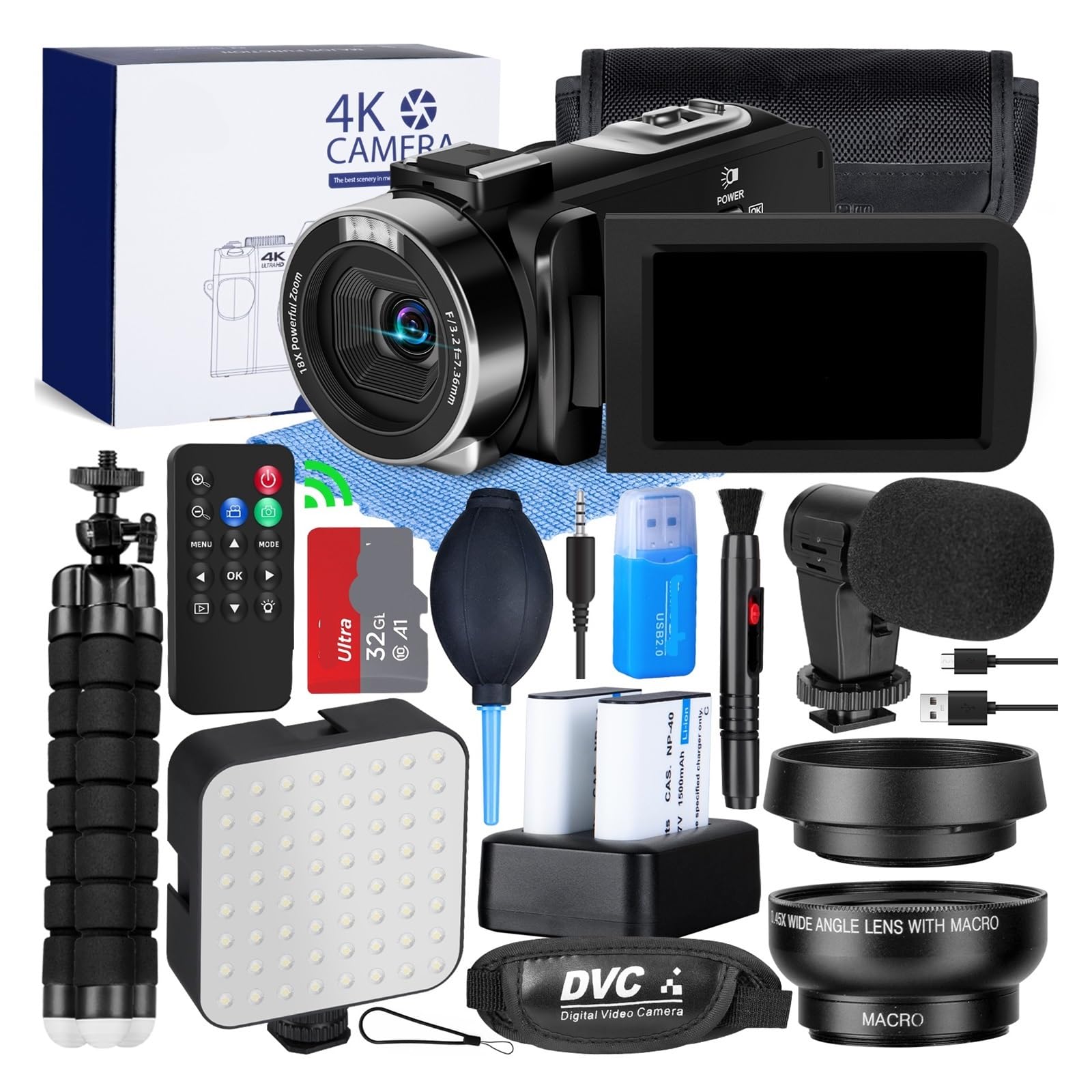 4K Video Camera 60fps/48MP UHD Recording Digital with Remote Control, 18X Zoom Autofocus-image-24