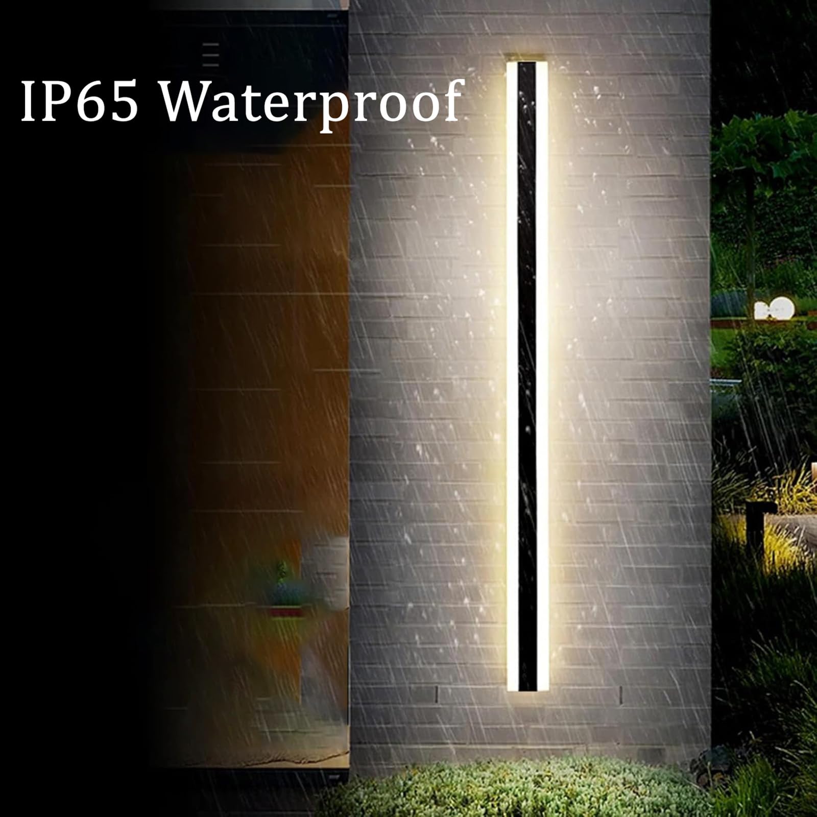 LED Esterno Lunga Applique da Parete Impermeabile IP65 Lampada da Parete Interno/Esterno Iluminazioni per Pareti Moderna Alluminio Giardini Terrazze Villa 3000K/4000K/6500K (D Luce Bianca,150cm)