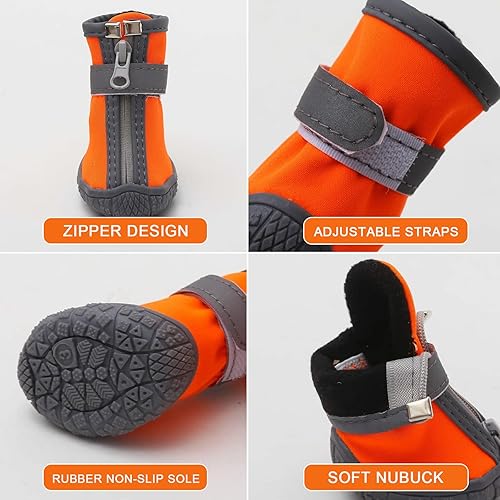 Miniatura 10 de Zapatos de perro para perros pequeños, botas para perros y protector de patas para el día de nieve de invierno, pavimento caliente de verano,