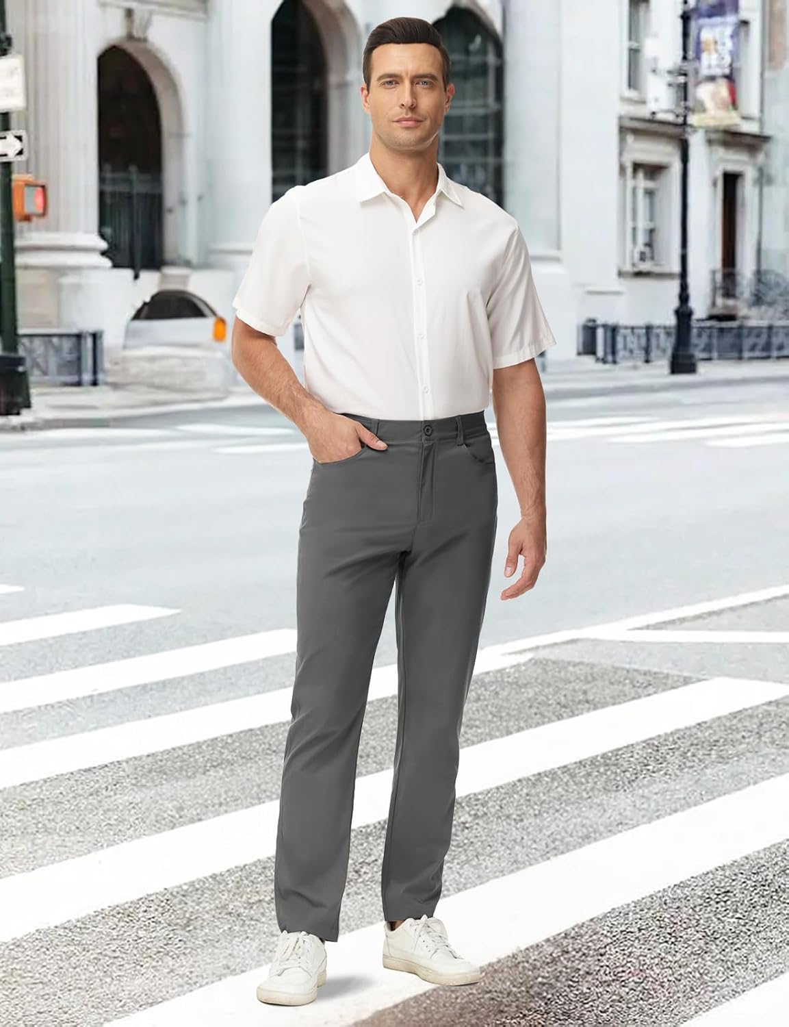 TBMPOY Men's Golf Pants Classic Fit Dress Work Pants Lightweight Comfortable Business Casual Pants with 5 Pockets - Image 3