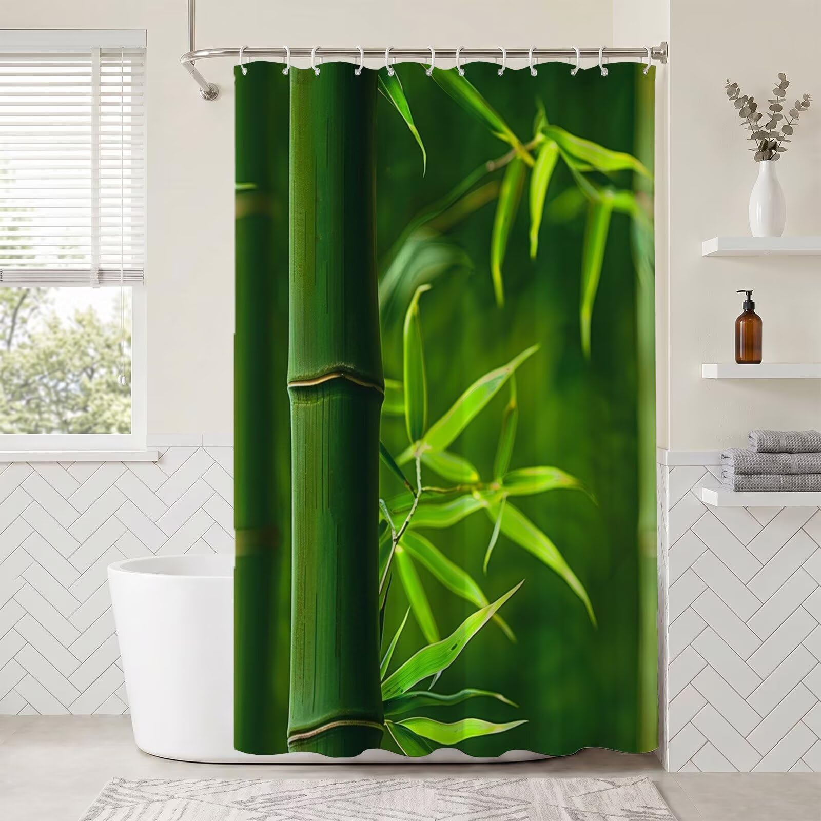 Rideaux baignoire polyester 160x200 lavable avec anneaux œillets