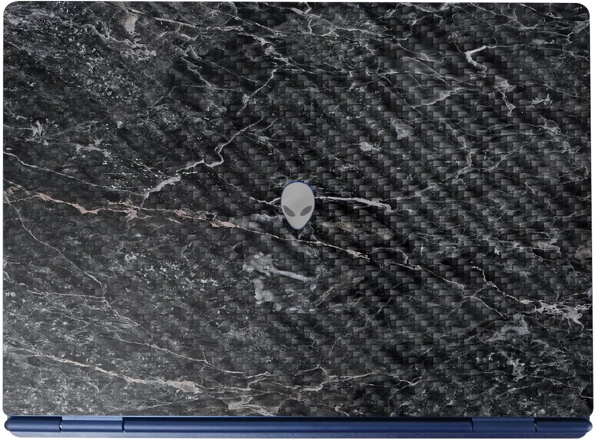 - Carbon Fiber Laptop Skin Compatible with Alienware 16/16X Aurora (2025) - Onyx Marble - Premium 3M Vinyl Protective Wrap Decal Cover - Easy to Apply | Crafted in The USA by MightySkins