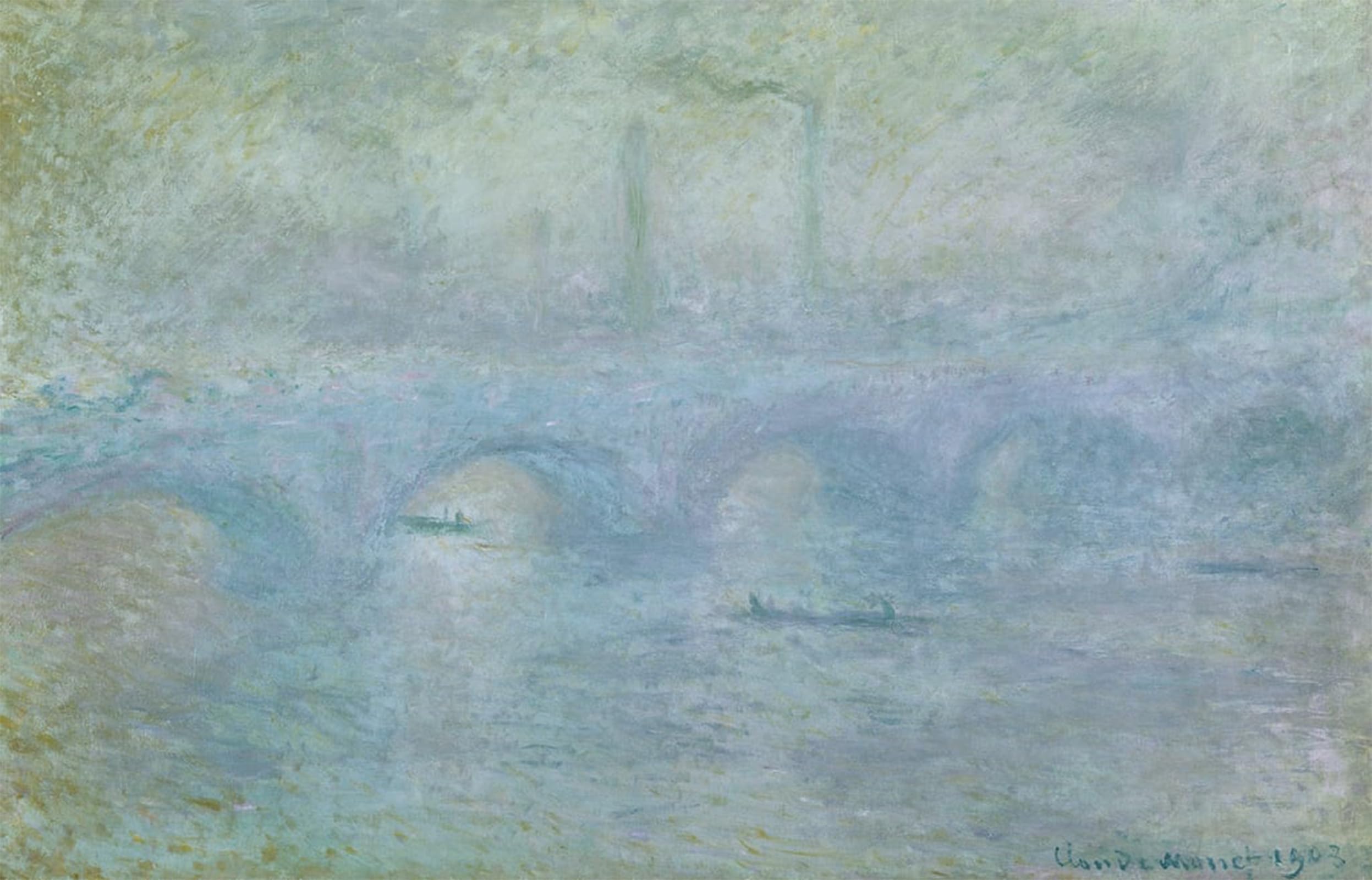 SERENDIPITP Aesthetic Poster Photo Wall Print Retro Picture Waterloo Bridge Effect of the Mist by Claude Monet Modern Wall Artwork for Home Decor 60x90cm