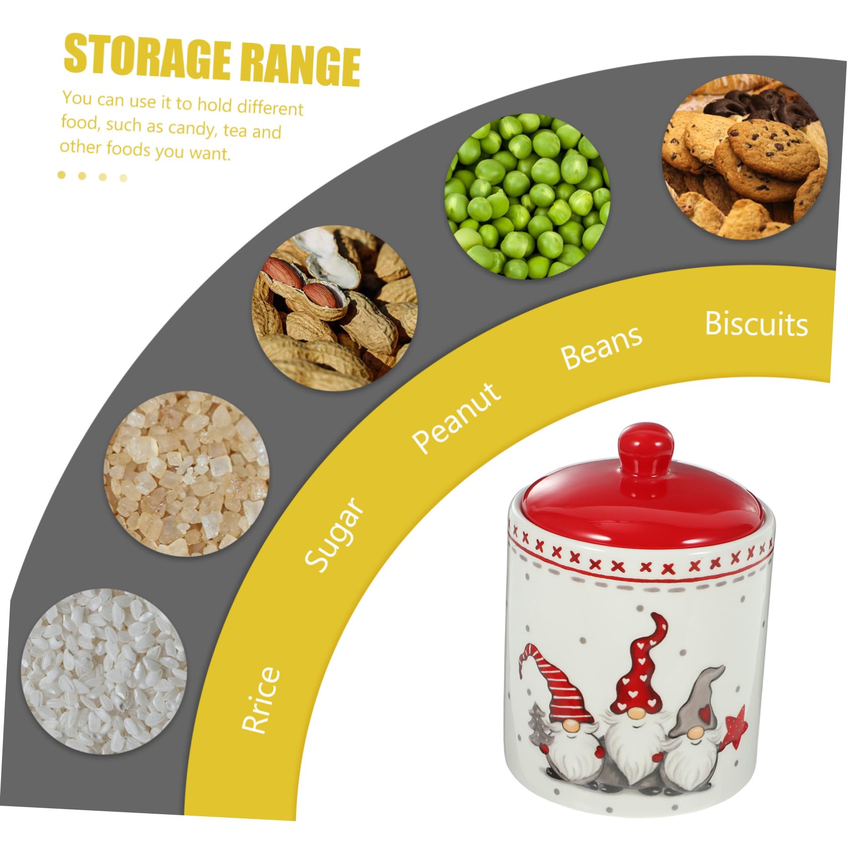 Barattolo Ceramico Natale Con Coperchio Contenitore Per Caramelle e Tè Idea Creativa Per Feste Resealabile e Decorativo Per Snack e Tè Sfuso