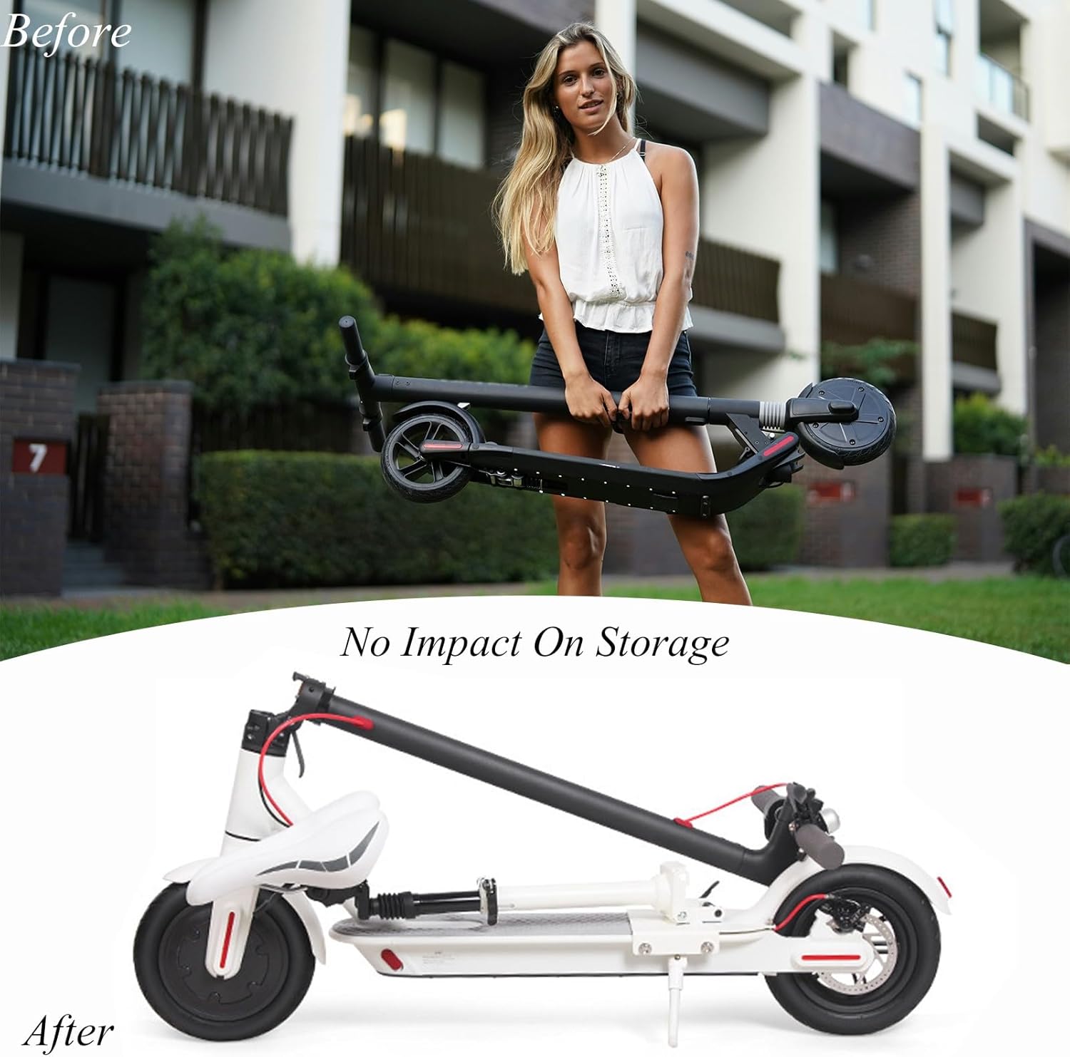 Adjustable Electric Scooter Saddle Compatible with Niu KQi3, KQi3PRO, KQi3MAX Folding Seat & E Bike Rear Tail Light with Turn Signals 5 Modes USB Rechargeable Remote Control Taillight, for Adults