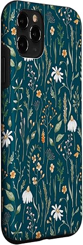 Miniatura 3 de Funda para iPhone 11 Pro Verde Tierra Boho Wildflower Meadow Botanical (pavo real oscuro)