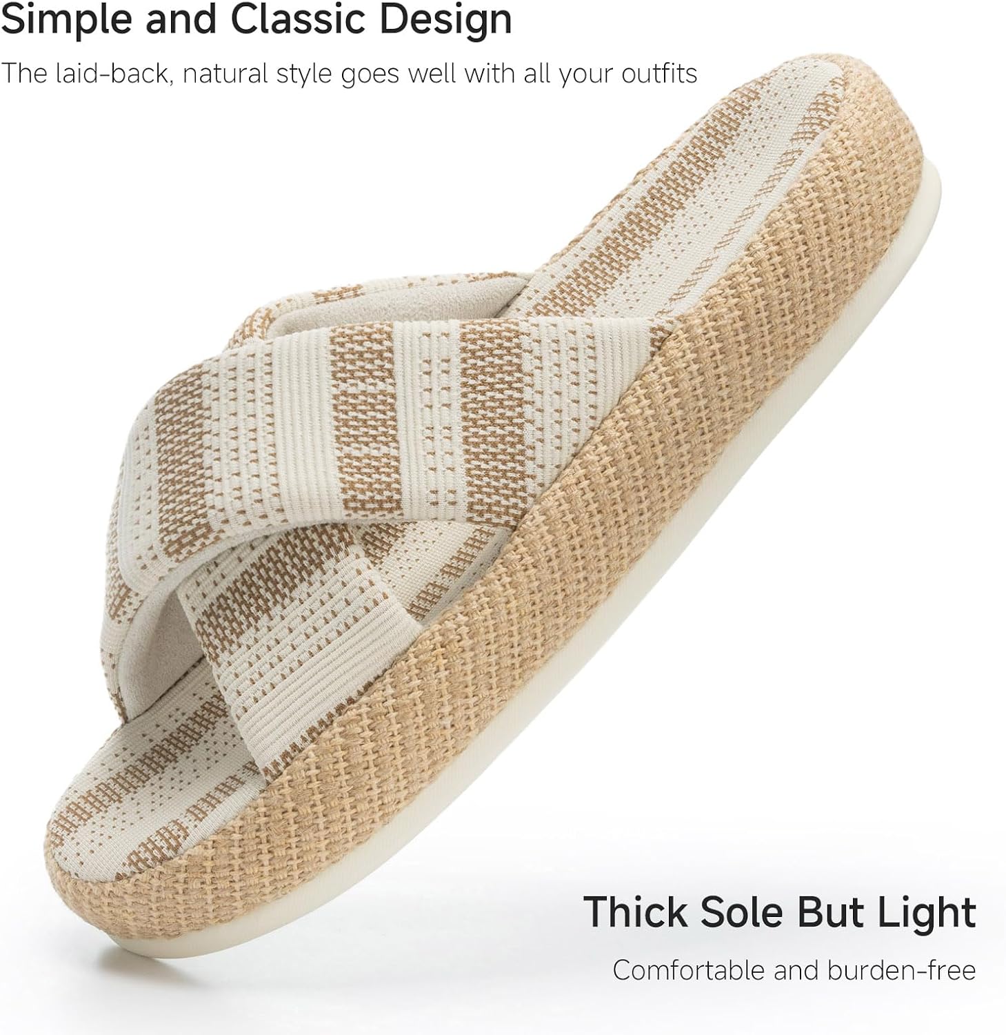 Chantomoo Womens Slippers Memory Foam Slippers for Women Open Toe Comfy House Slipper