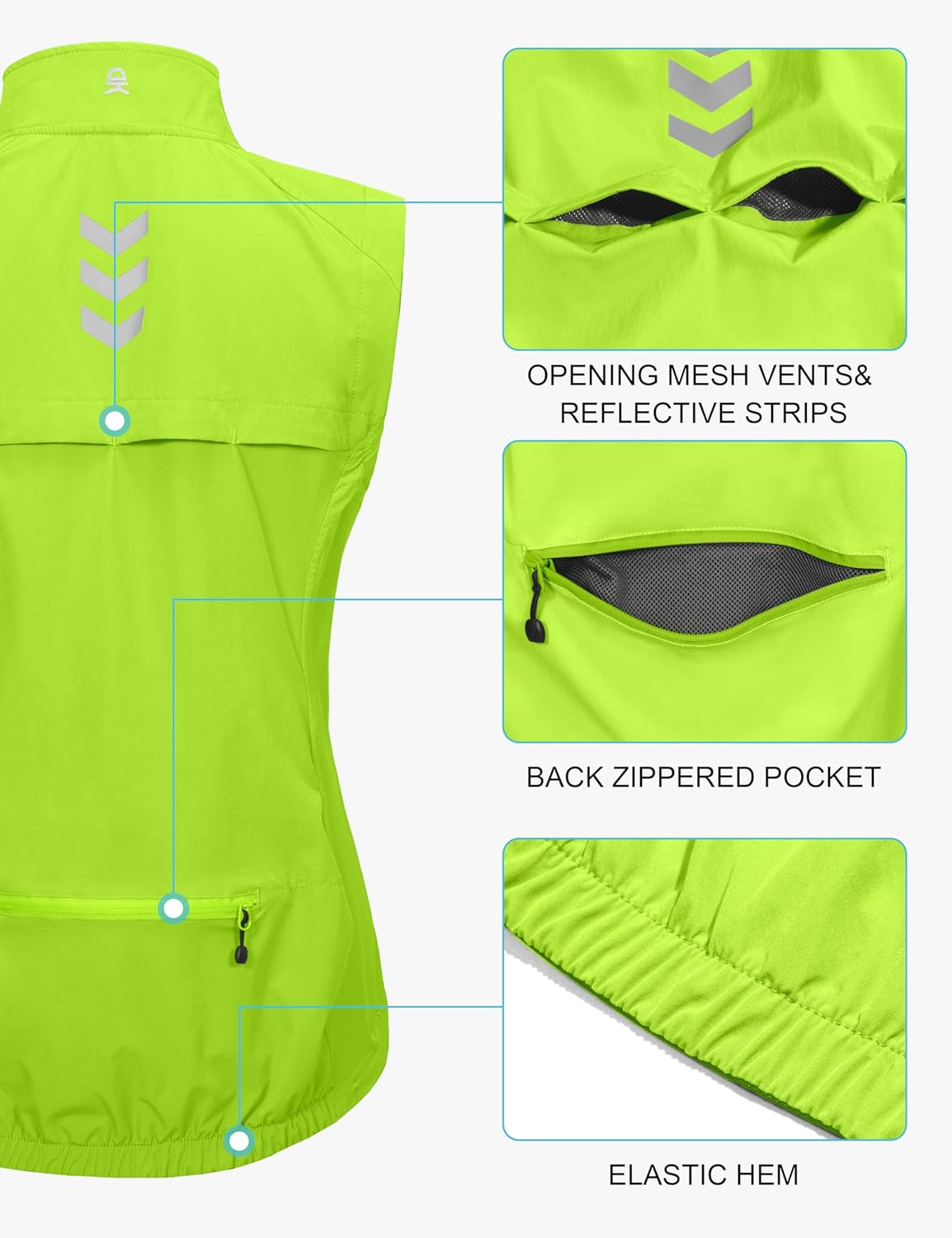 Little Donkey Andy Women's Lightweight Quick Dry Vest Summer Windproof Sleeveless Elastic Jacket for Golfing Cycling Running - Image 3