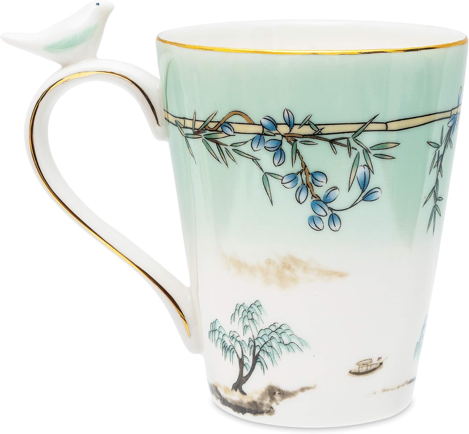 Buy 1 get 1 LanHong 12oz Novelty Ceramic Mug with Bird Handle Design Porcelain Coffee Tea Mug Funny Coffee Cup for Men Women Friends Gift