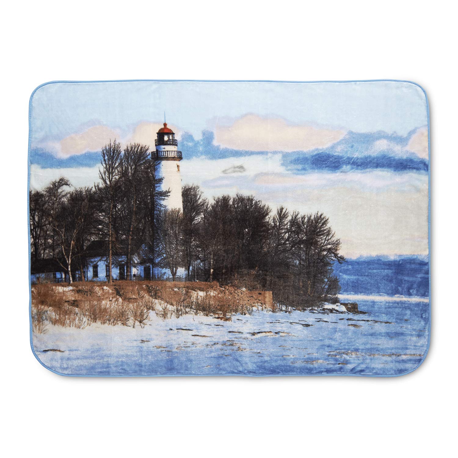 Shavel Home ProductsLuxury Hi Pile Oversized Throw, Lighthouse, 60 x 80 Inch
