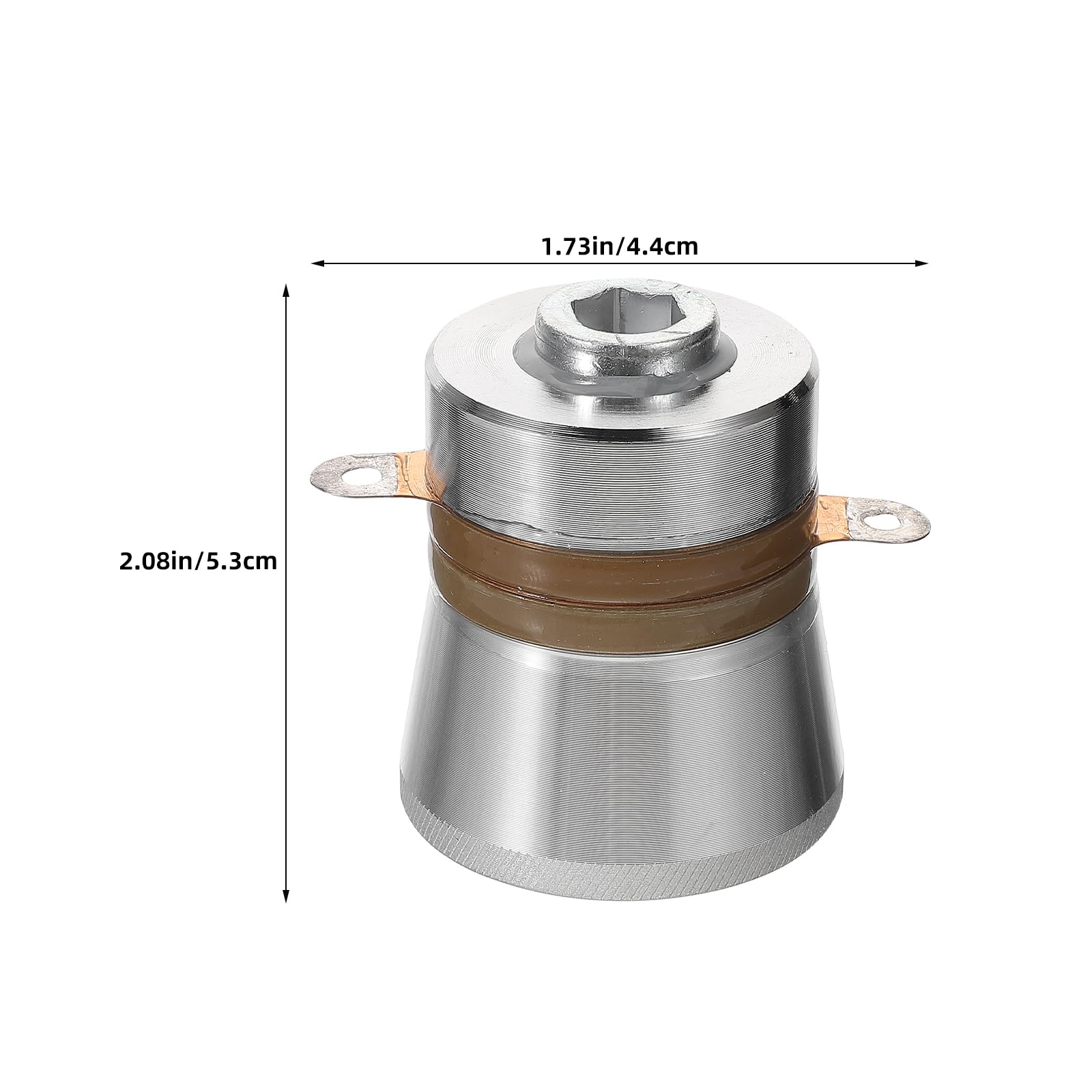 2 Pezzi Testina Vibrante Piezoelettrica 40 Khz 50 W Trasduttore a Basso Rumore per Pulitore ad Ultrasuoni, Ricambio Compatto per Riparazione Laboratorio e Uso Domestico